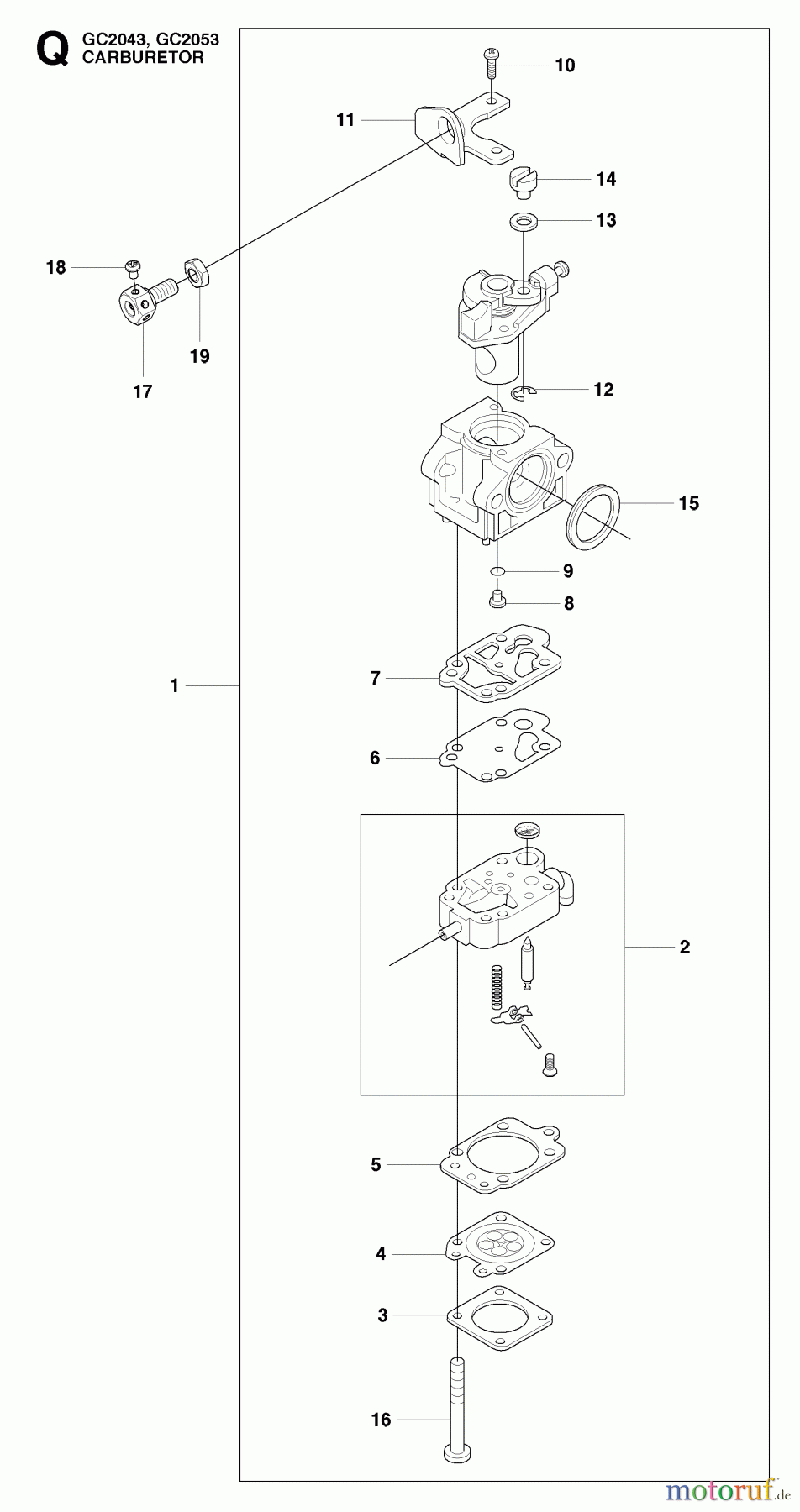  Jonsered Motorsensen, Trimmer GC2043 - Jonsered String/Brush Trimmer (2009-05) CARBURETOR DETAILS