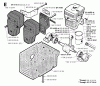 Jonsered GR44 - String/Brush Trimmer (1994-03) Listas de piezas de repuesto y dibujos CYLINDER CRANKCASE