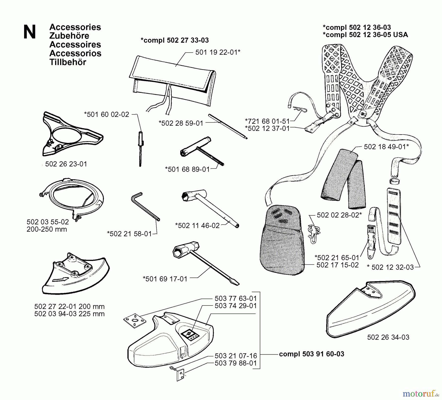  Jonsered Motorsensen, Trimmer RS51 - Jonsered String/Brush Trimmer (1998-03) ACCESSORIES #2