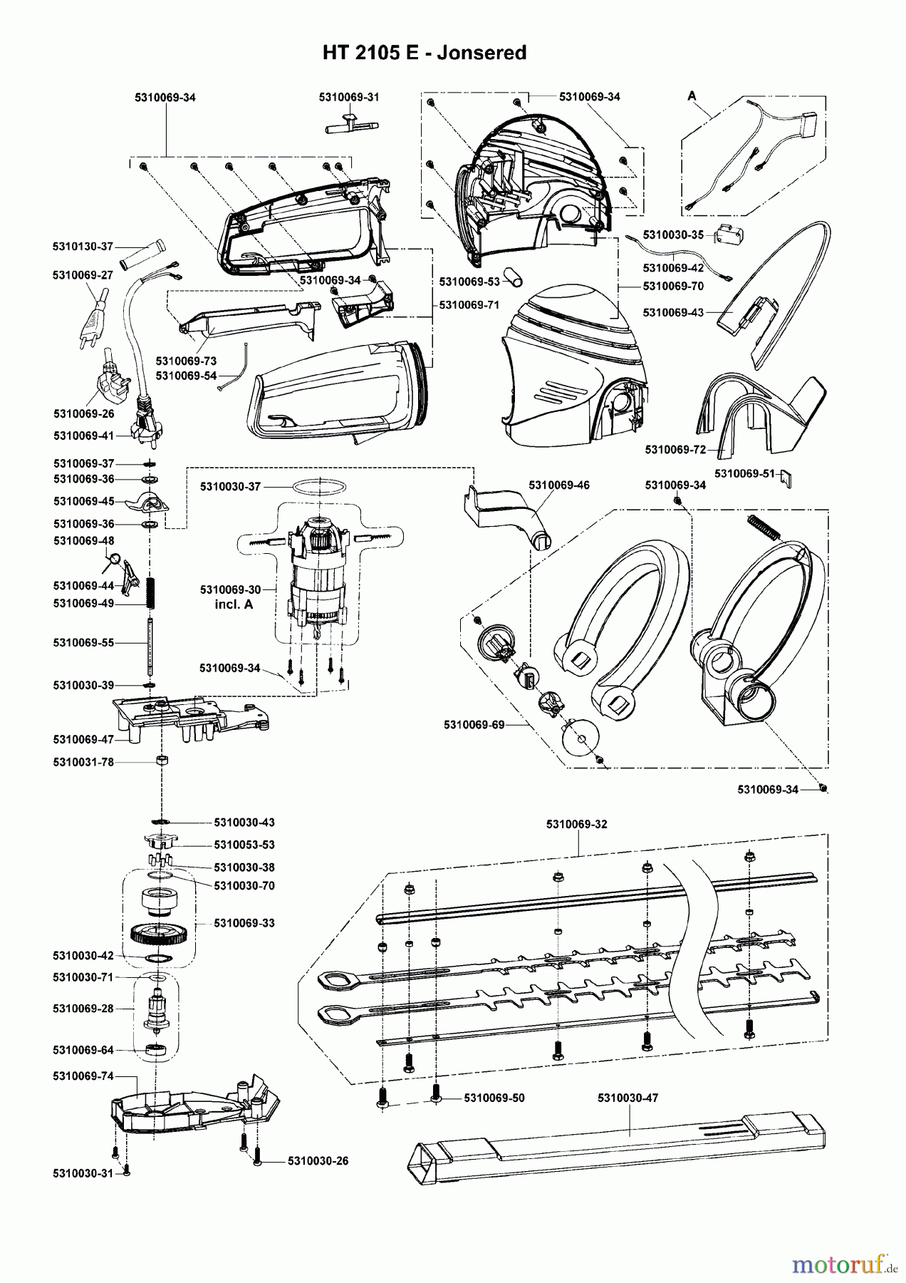  Jonsered Rasenmäher 450RHT2105E - Jonsered Walk-Behind Mower (1995-01) PRODUCT COMPLETE