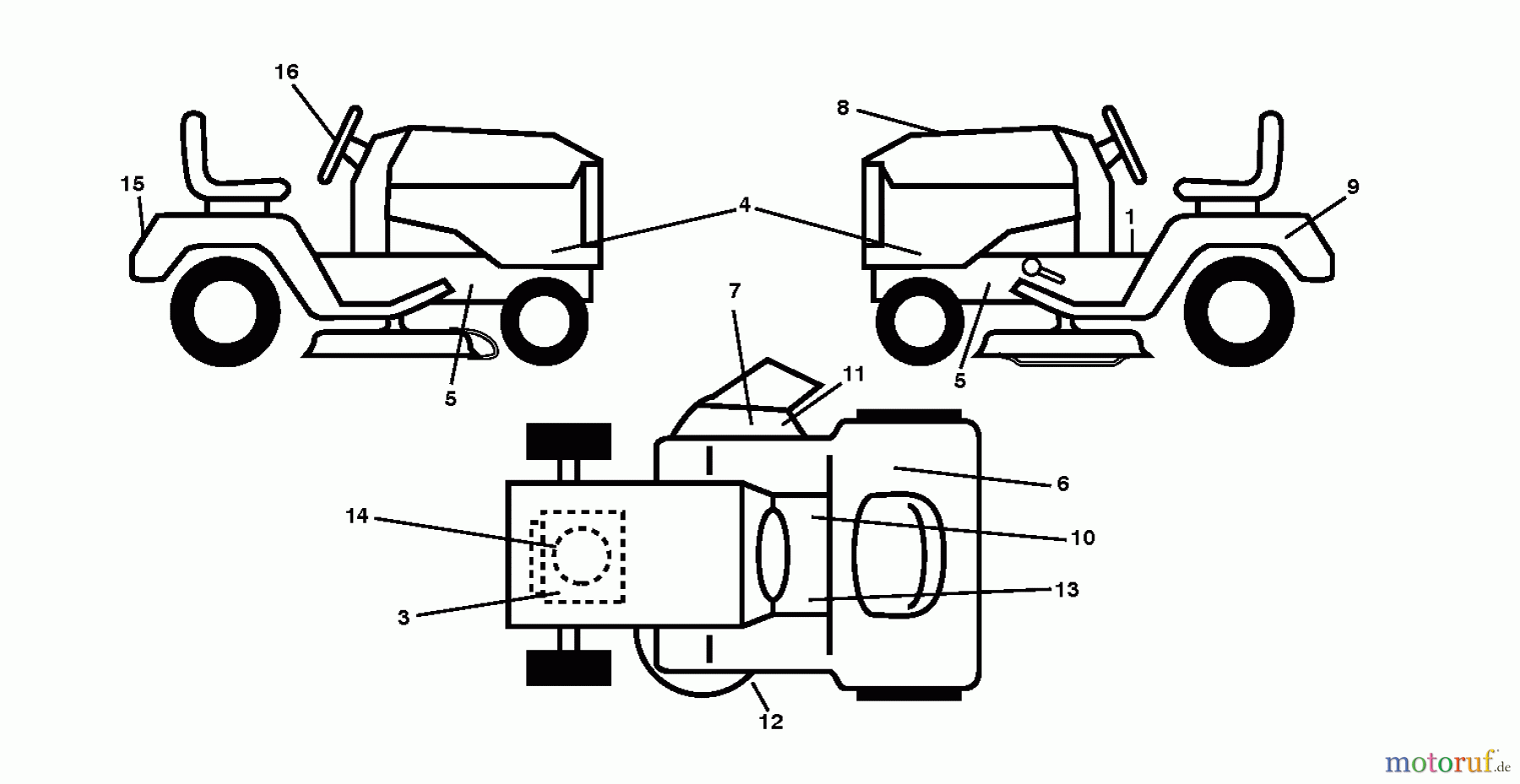  Jonsered Rasen  und Garten Traktoren LT2216 (96041010102) - Jonsered Lawn & Garden Tractor (2010-03) DECALS