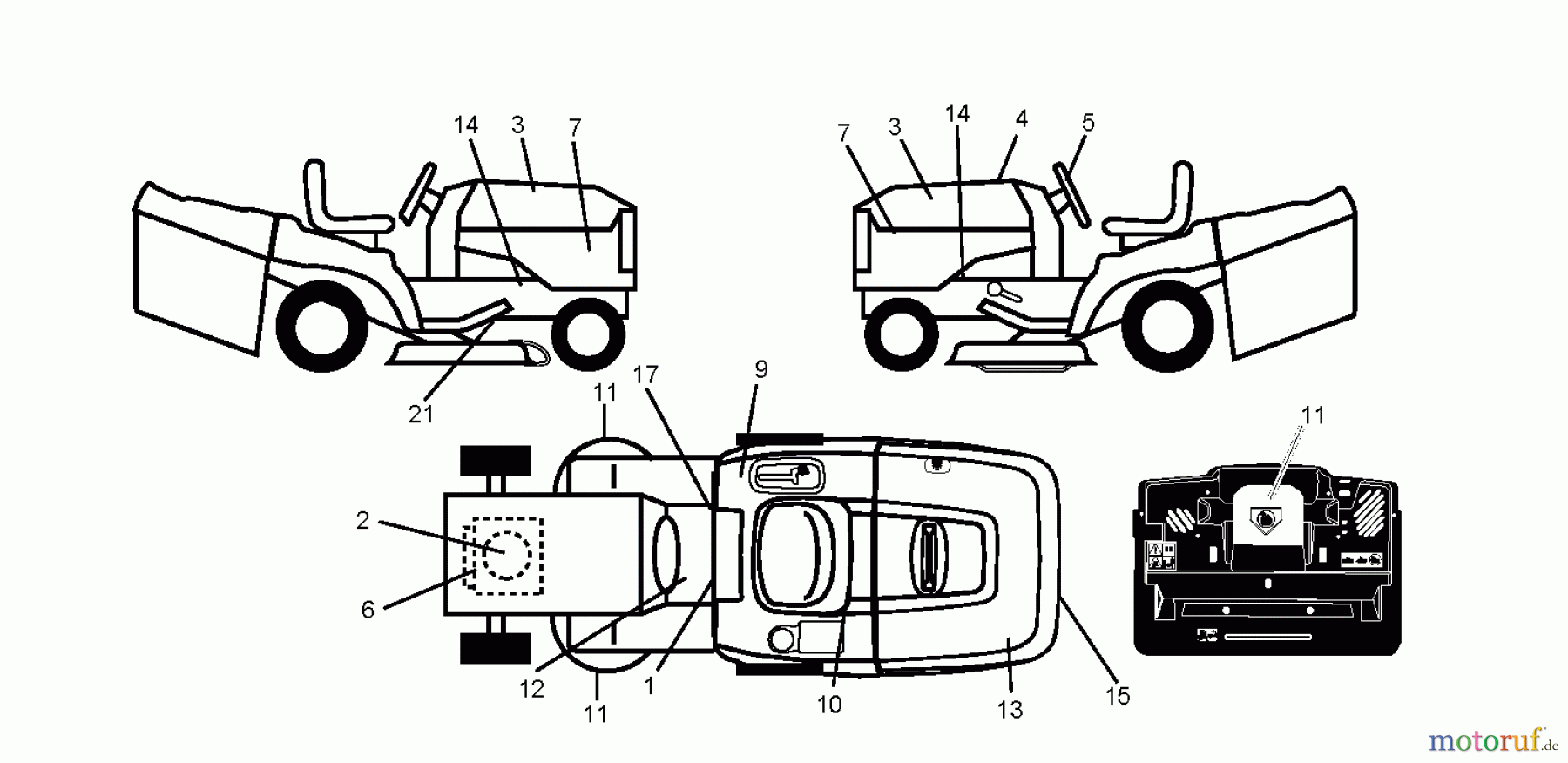  Jonsered Rasen  und Garten Traktoren LT2216 CM (96061023600) - Jonsered Lawn & Garden Tractor (2009-01) DECALS