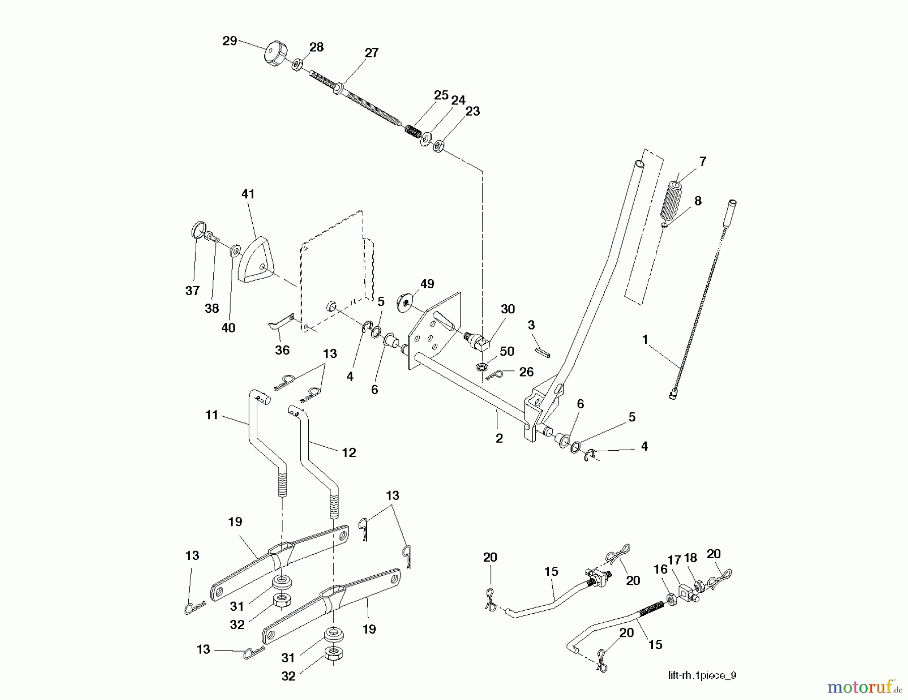  Jonsered Rasen  und Garten Traktoren LT2216 CM (96061027001) - Jonsered Lawn & Garden Tractor (2010-03) MOWER LIFT / DECK LIFT
