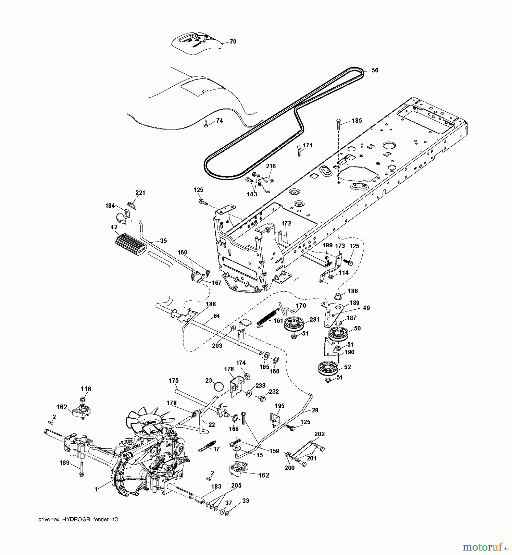  Jonsered Rasen  und Garten Traktoren LT2217 A (96041003300) - Jonsered Lawn & Garden Tractor (2007-02) DRIVE