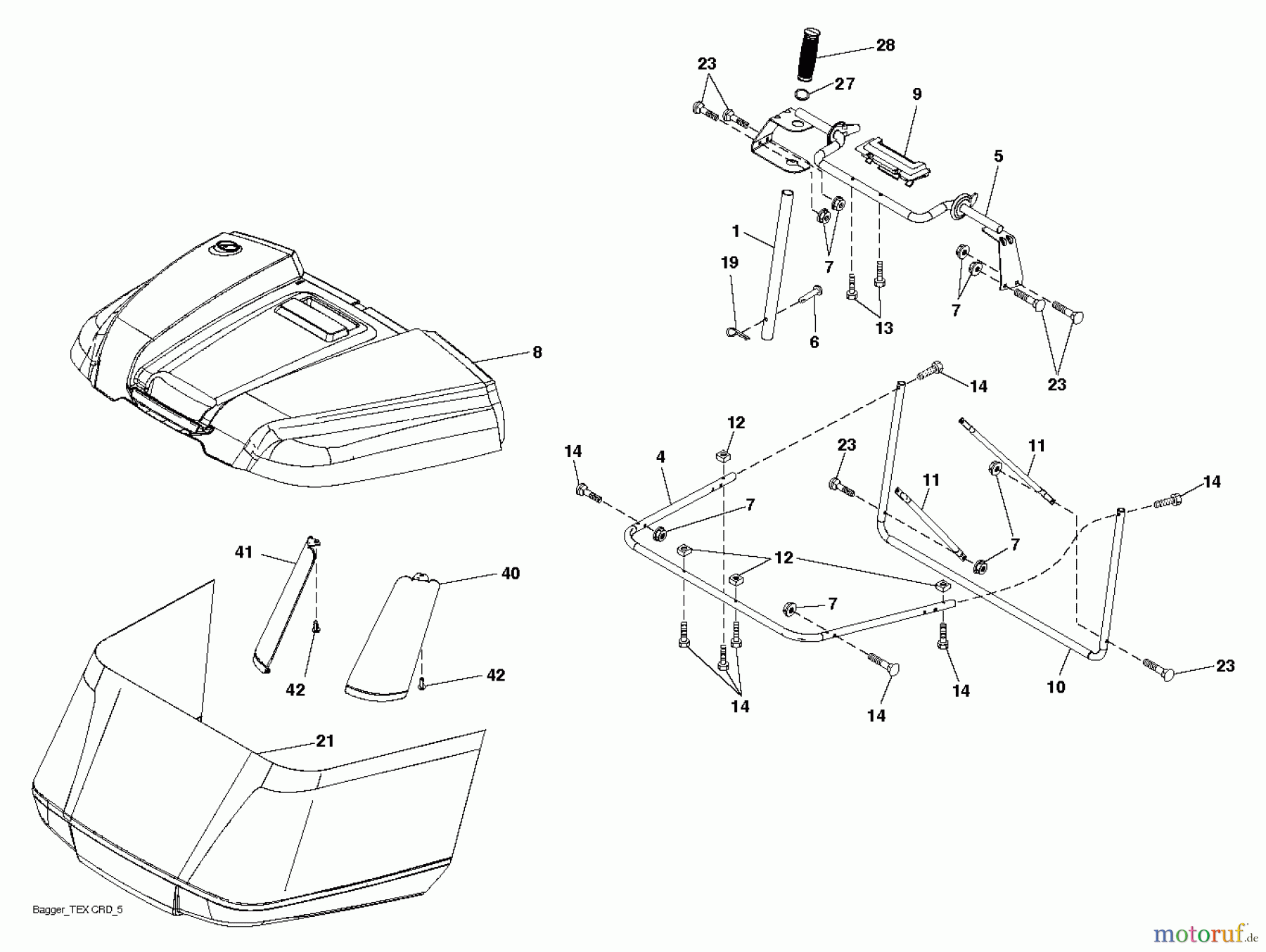 Jonsered Rasen und Garten Traktoren LT2316 CMA2 (96051000600) - Jonsered Lawn & Garden Tractor (2011-03) BAGGER