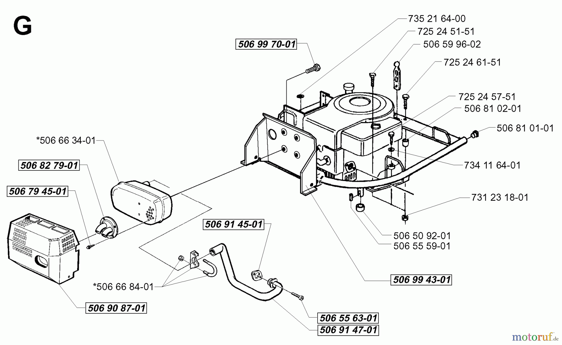  Jonsered Reitermäher FR13 - Jonsered Rear-Engine Riding Mower (2000-02) ENGINE