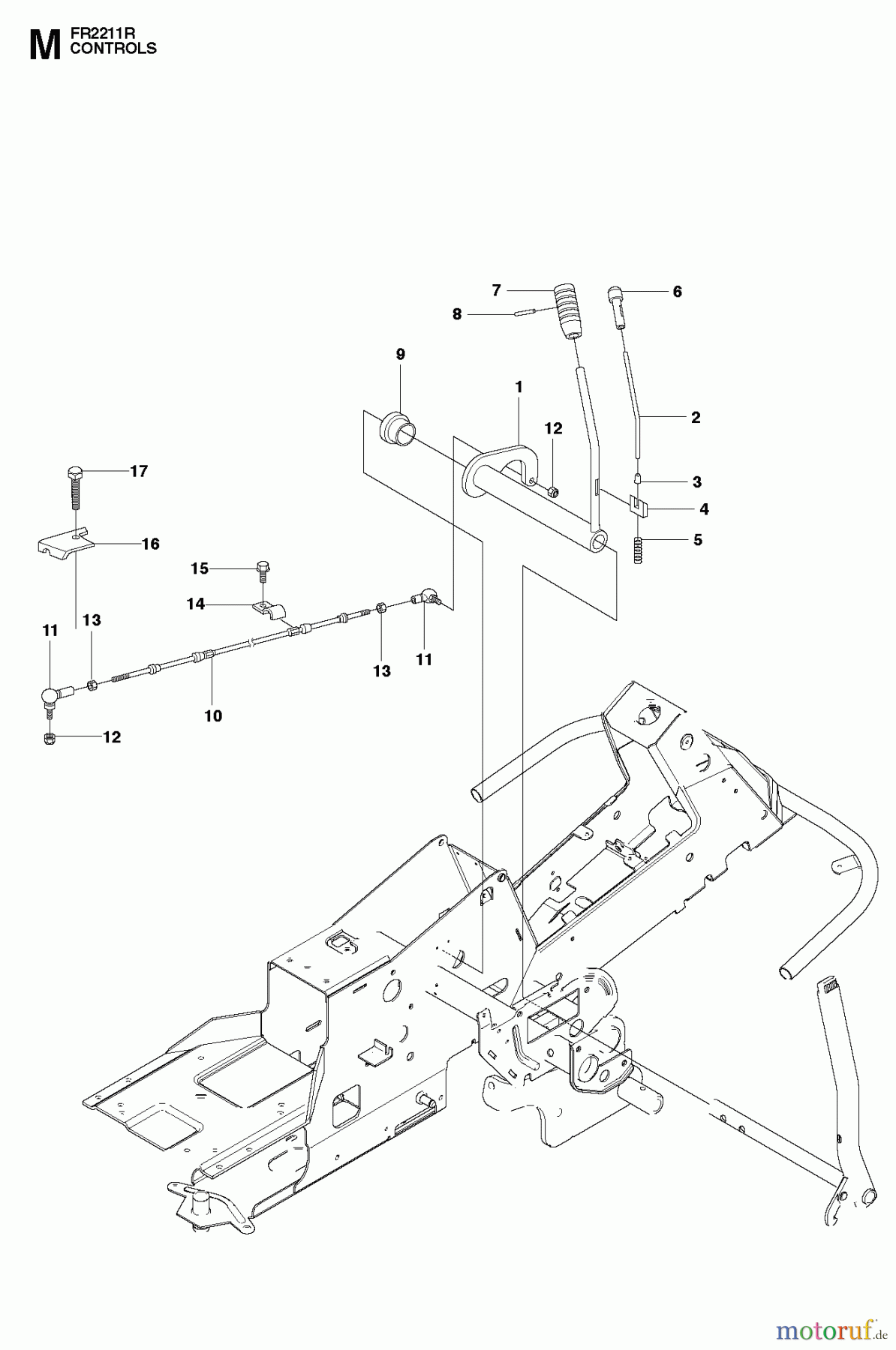 Jonsered Reitermäher FR2211 R (965190101) - Jonsered Rear-Engine Riding Mower (2010-07) CONTROLS #2