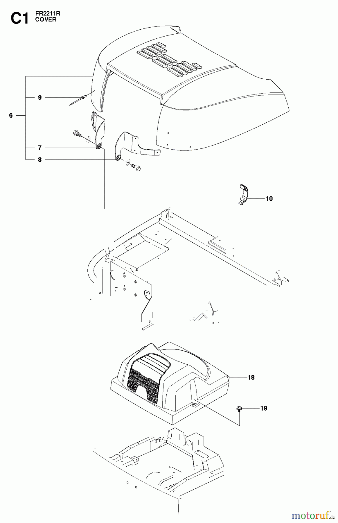 Jonsered Reitermäher FR2211 R (965190101) - Jonsered Rear-Engine Riding Mower (2010-07) COVER #3