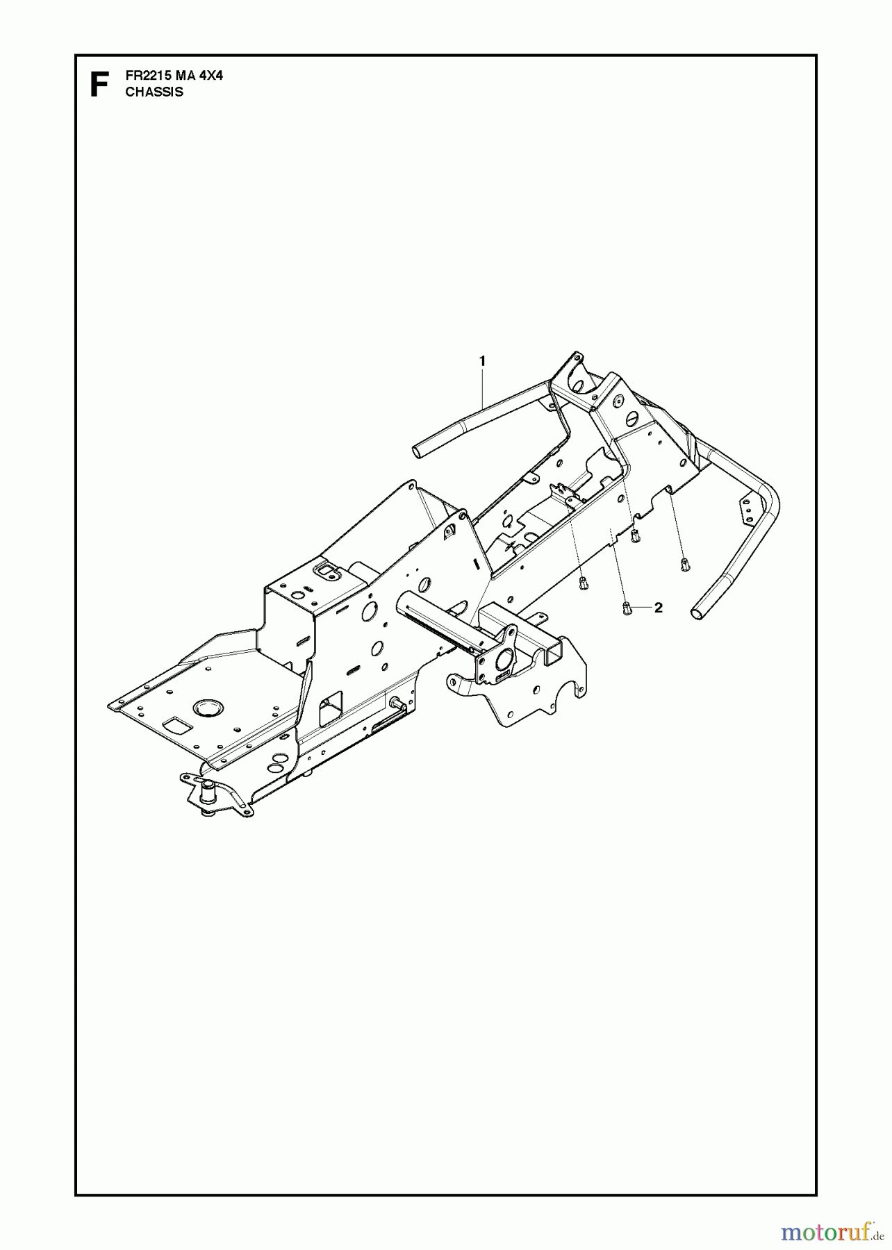 Jonsered Reitermäher FR2215 MA 4x4 (966773501) - Jonsered Rear-Engine Riding Mower (2012) CHASSIS / FRAME