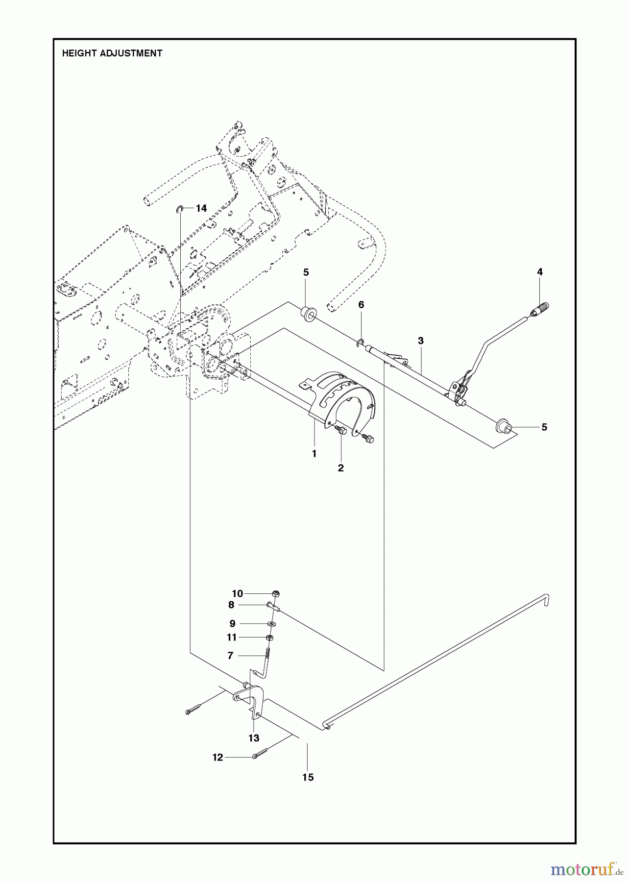 Jonsered Reitermäher FR2218 FA2 4x4 (967179401) - Jonsered Rear-Engine Riding Mower (2013) HEIGHT ADJUSTMENT