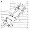 Jonsered 446 R - Walk-Behind Mower (1995-01) Listas de piezas de repuesto y dibujos HANDLE CONTROLS #3