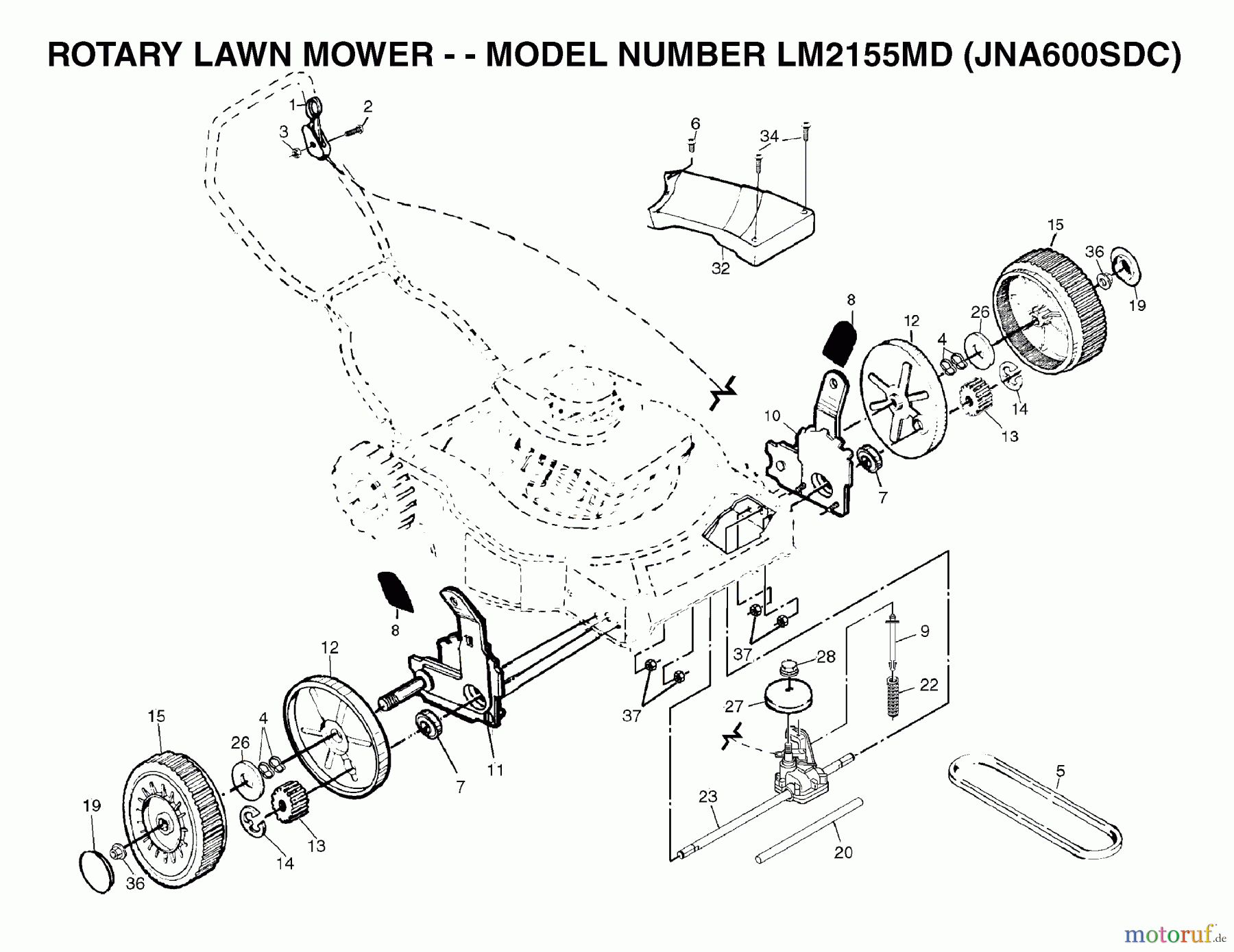  Jonsered Rasenmäher LM2155MD (JNA600SDC) - Jonsered Walk-Behind Mower (2003-05) PRODUCT COMPLETE #1
