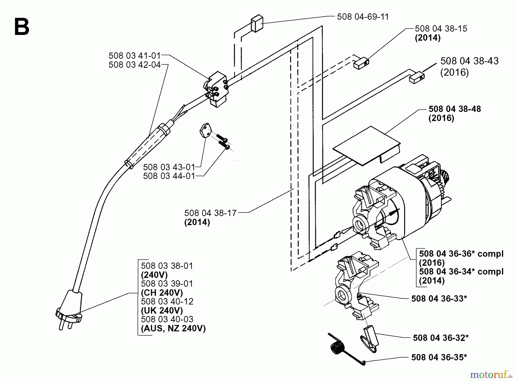 Jonsered Motorsägen 2014EL - Jonsered Chainsaw (1998-10) MOTOR