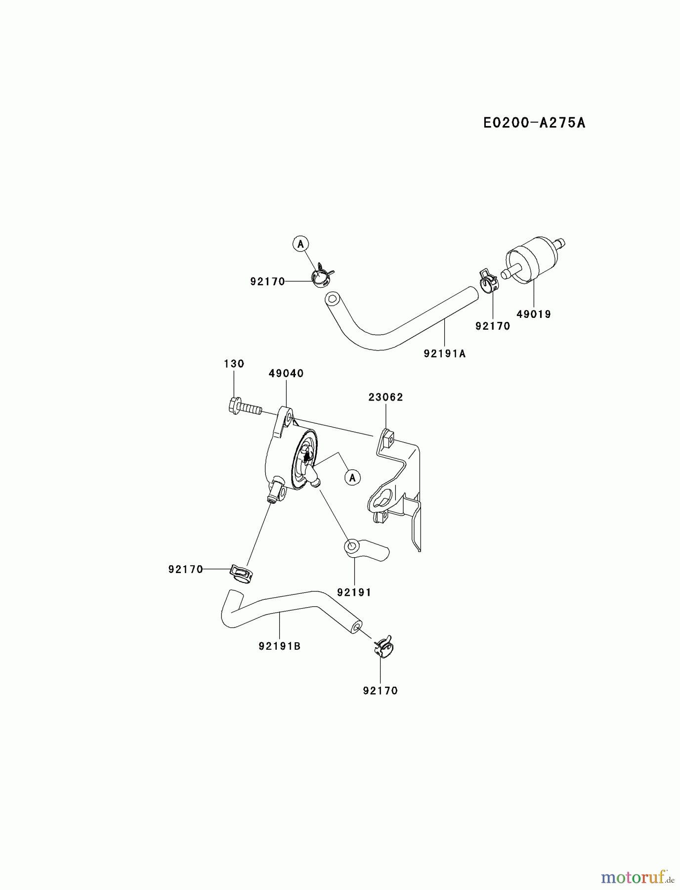 Kawasaki Motoren Motoren Vertikal FA210V - AS02 bis FH641V - DS24 FH451V-BS10 - Kawasaki FH451V 4-Stroke Engine FUEL-TANK/FUEL-VALVE
