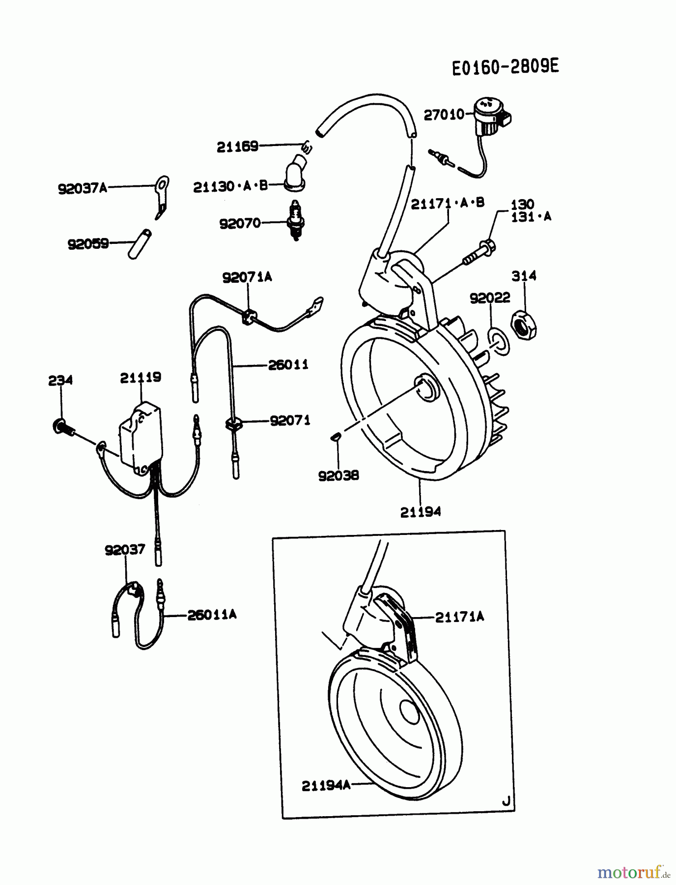  Kawasaki Motoren Motoren, Horizontal FA210D-JS01 - Kawasaki FA210D 4-Stroke Engine ELECTRIC-EQUIPMENT
