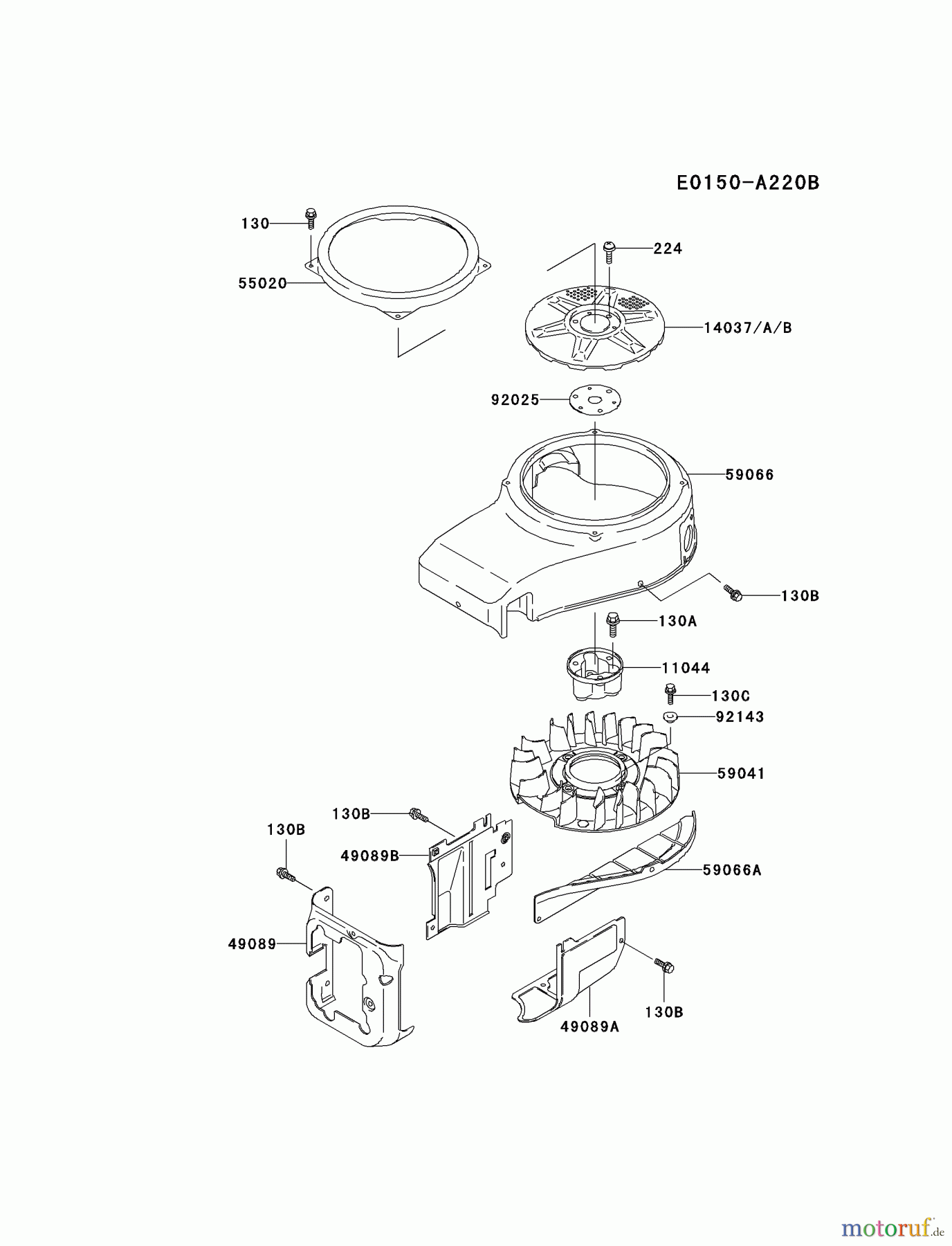 Kawasaki Motoren Motoren Vertikal FA210V - AS02 bis FH641V - DS24 FC540V-LS03 - Kawasaki FC540V 4-Stroke Engine COOLING-EQUIPMENT