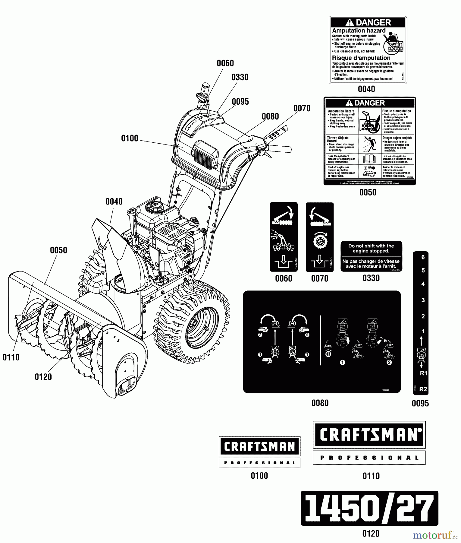  Murray Schneefräsen C950-52132-1 (1696317-00) - Craftsman 27