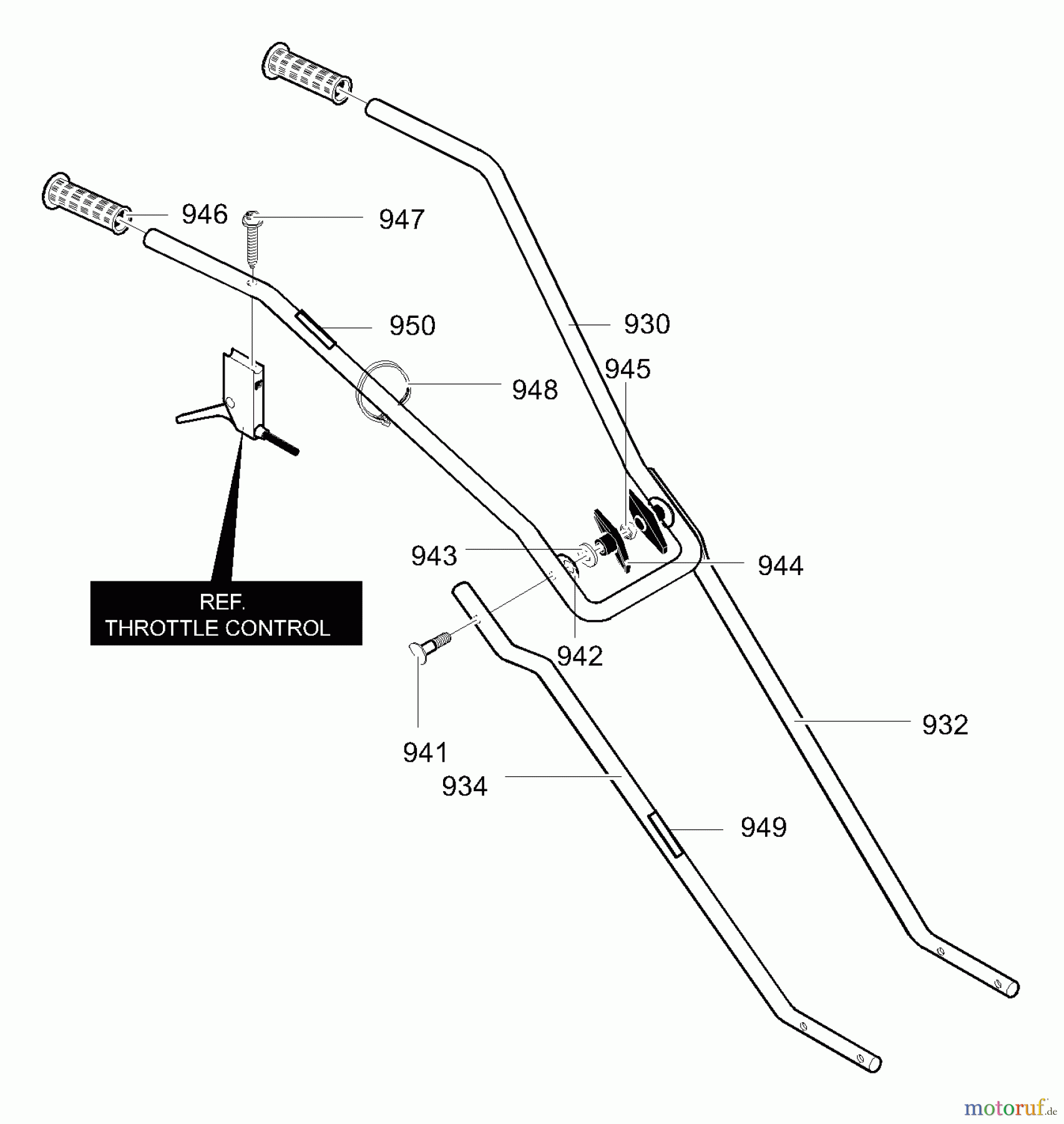  Murray Motorhacken und Kultivierer 11052x30NA - Murray Cultivator (2003) Handle Assembly