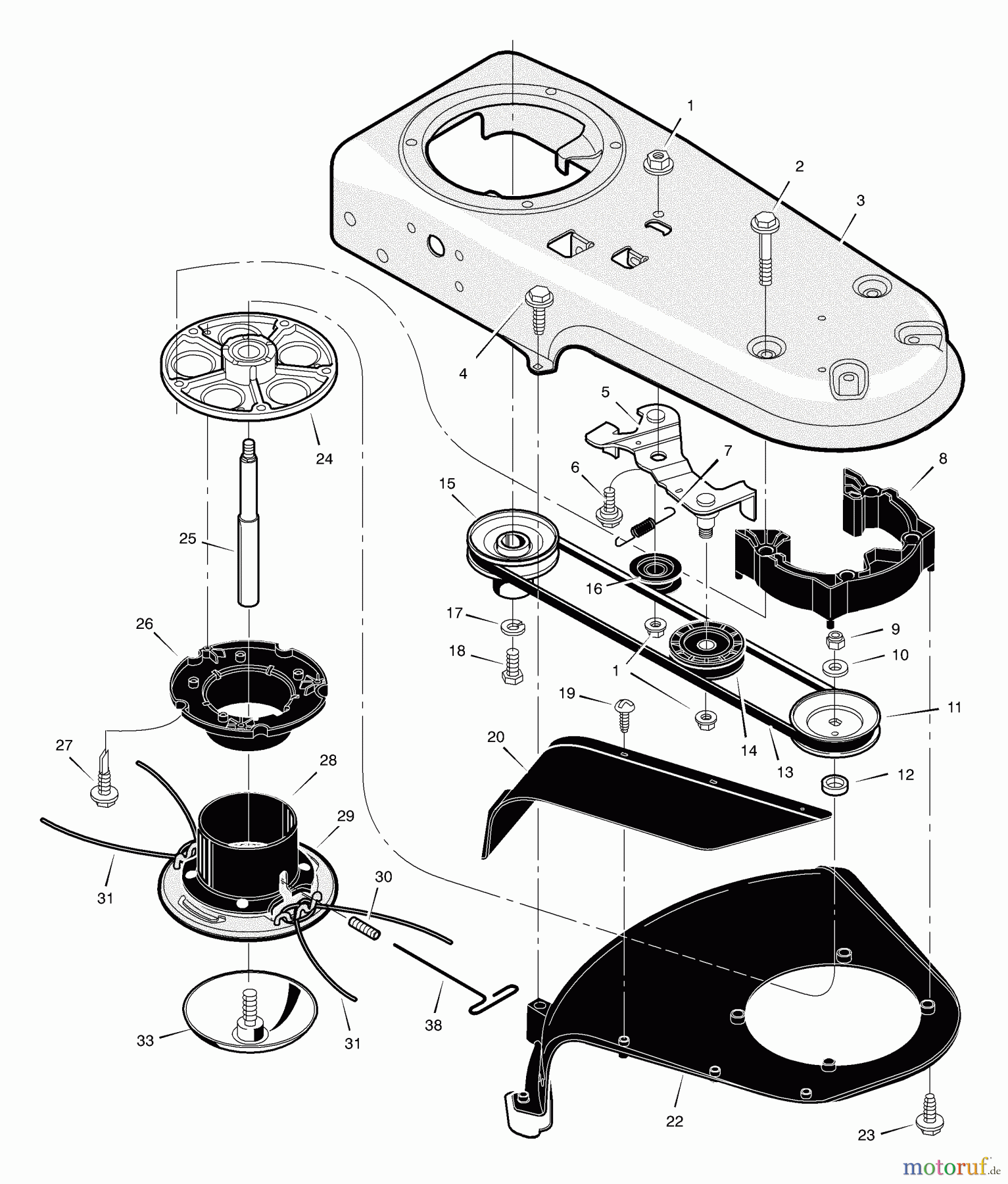 Murray Trimmer zum Schieben TM6000x31B - Scotts Walk-Behind String Trimmer (2004) (Home Depot) Cutter Drive Assembly