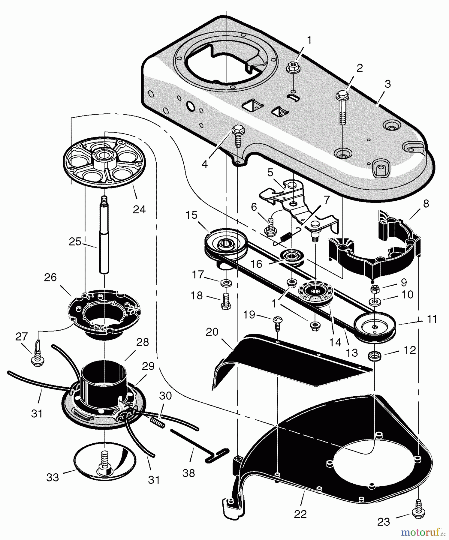 Murray Trimmer zum Schieben TM6100x8B - Scotts Walk-Behind String Trimmer (2004) (Home Depot) Cutter Drive Assembly