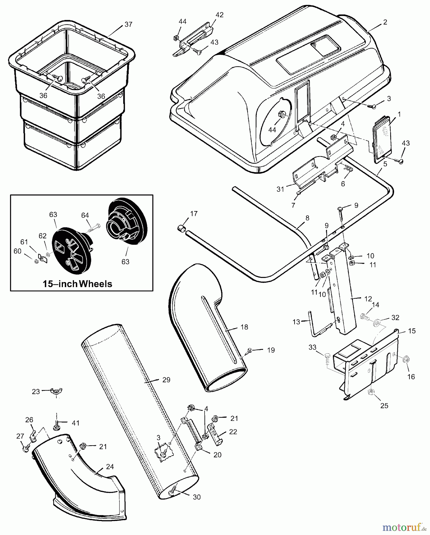  Murray Rasenmäherzubehör 24744B - Murray Grass Bagger (1999) Grass Bagger