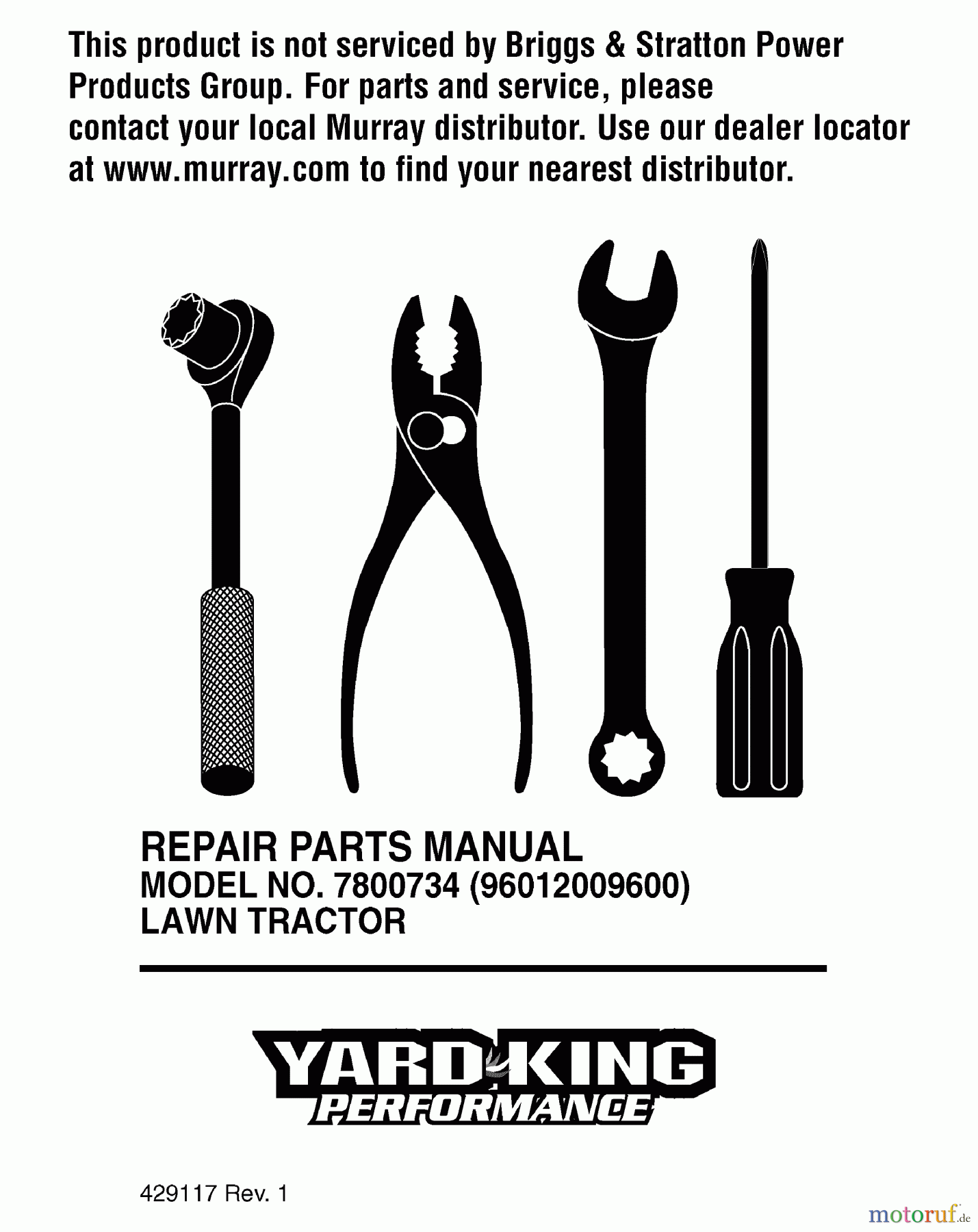  Murray Rasen- und Gartentraktoren 7800734 (96012009600) - Yard King 42