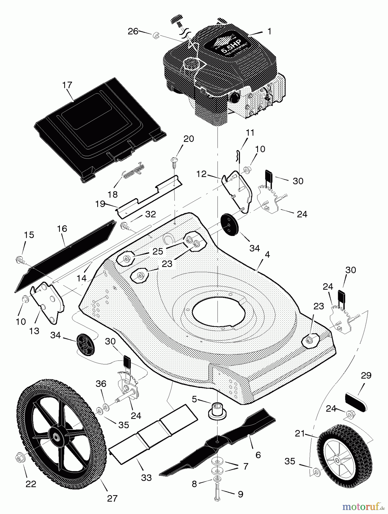 Murray Rasenmäher 21696x62A - B&S/Murray 21