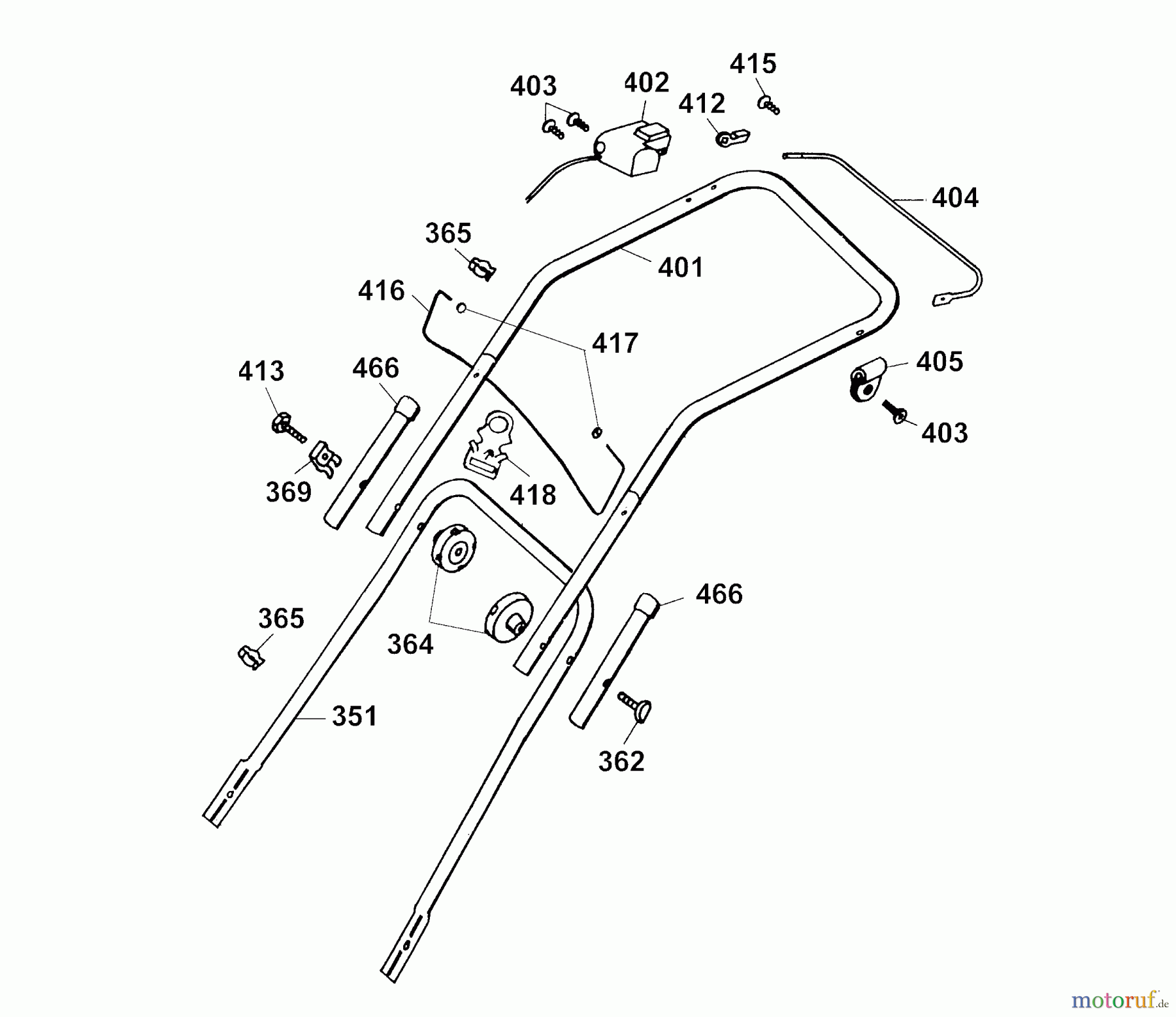 Wolf-Garten Electric mower Power Edition 40 E 4028005 Series B, C (2003) Handle