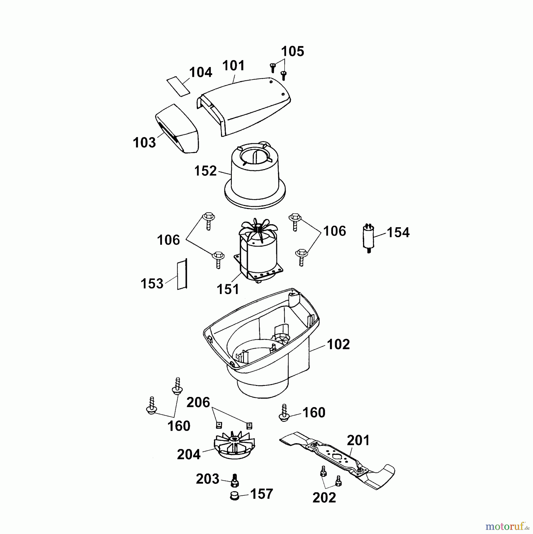  Wolf-Garten Electric mower Power Edition 40 E 4028005 Series B, C  (2003) Cover engine, Blade, Engine