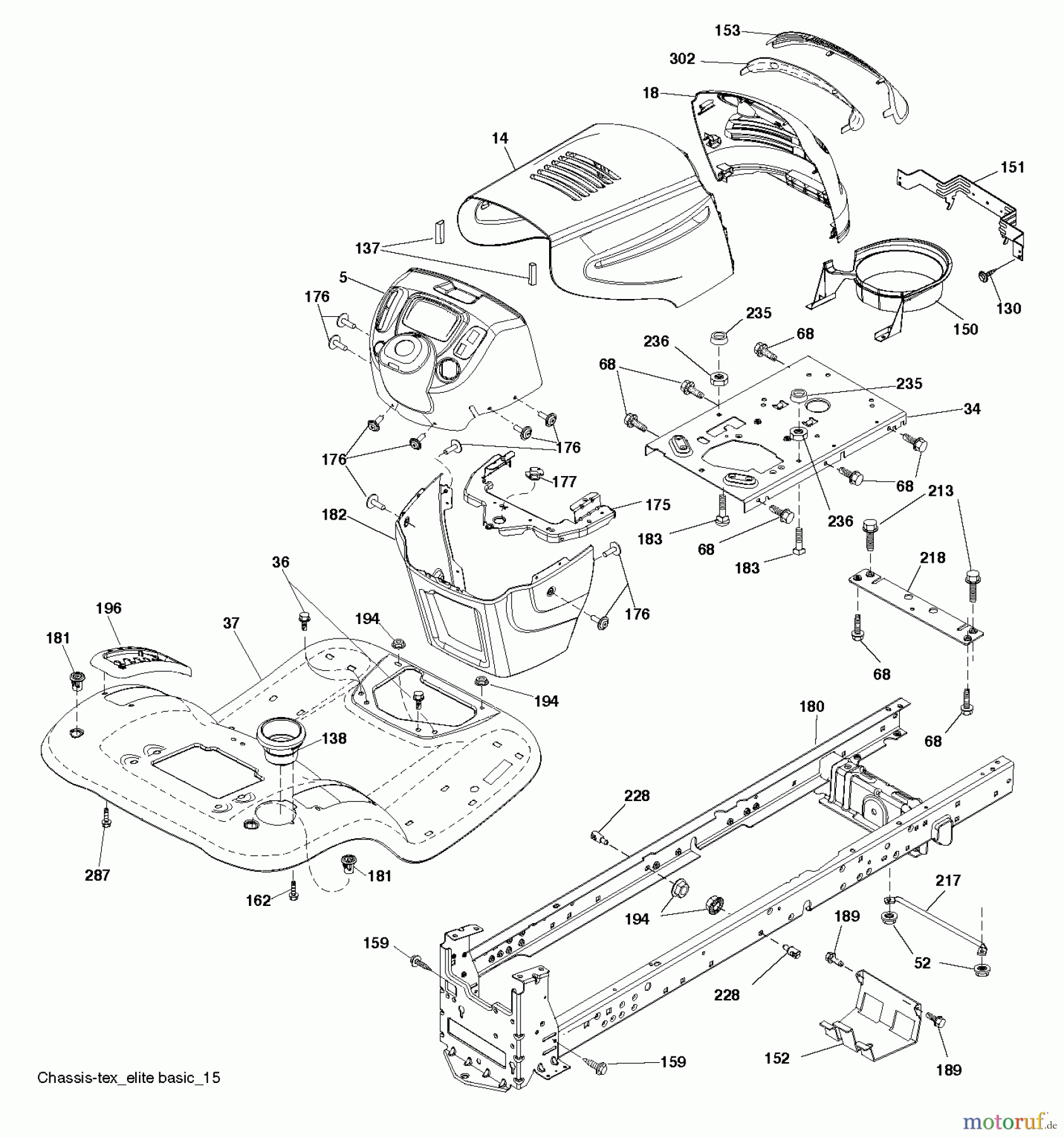 Poulan / Weed Eater Rasen und Gartentraktoren PB20H42LT (96042014900) - Poulan Pro Lawn Tractor (2012-10) CHASSIS ENCLOSURES