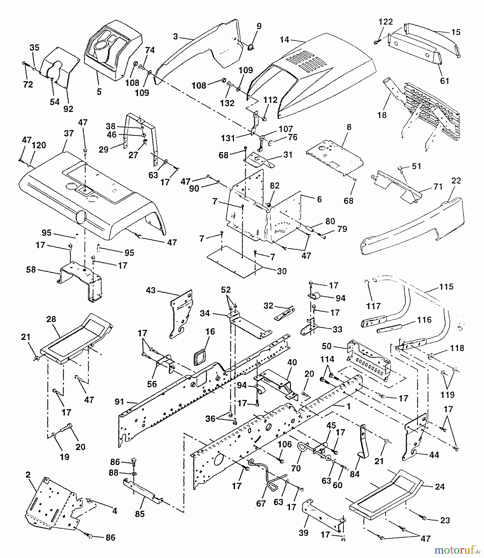 Poulan / Weed Eater Rasen und Gartentraktoren PP1846A - Poulan Pro Lawn Tractor Chassis And Enclosures