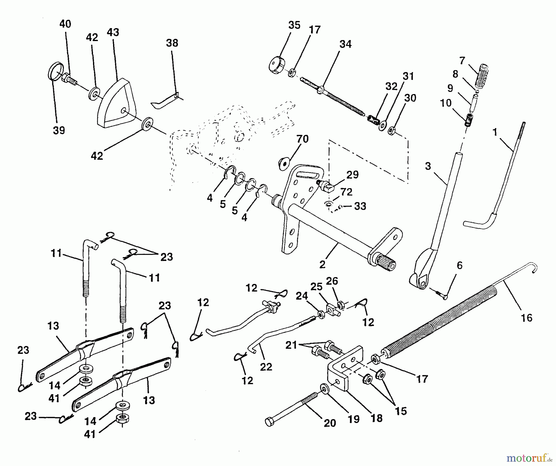 Poulan / Weed Eater Rasen und Gartentraktoren PP1846 - Poulan Pro Lawn Tractor Lift Assembly