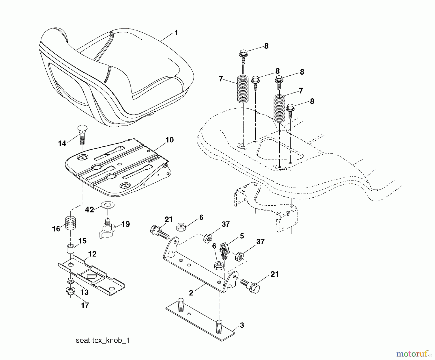 Poulan / Weed Eater Rasen und Gartentraktoren W17542H (96041012002) - Weed Eater Lawn Tractor (2010-03) SEAT