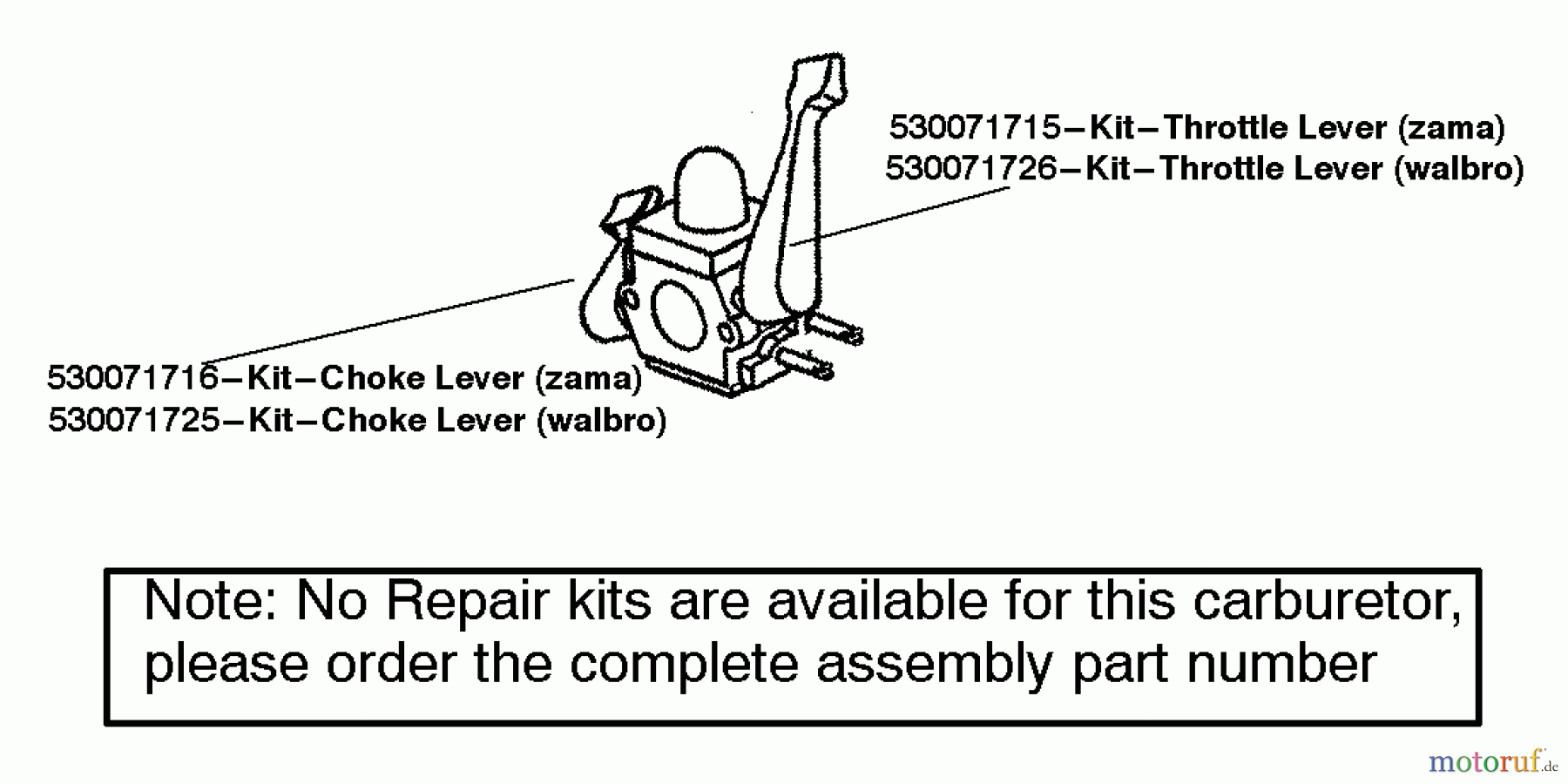 Poulan / Weed Eater Bläser / Sauger / Häcksler / Mulchgeräte BV200 (Type 2) - Weed Eater Blower Carburetor Assembly (Walbro WT-606) P/N 530071775