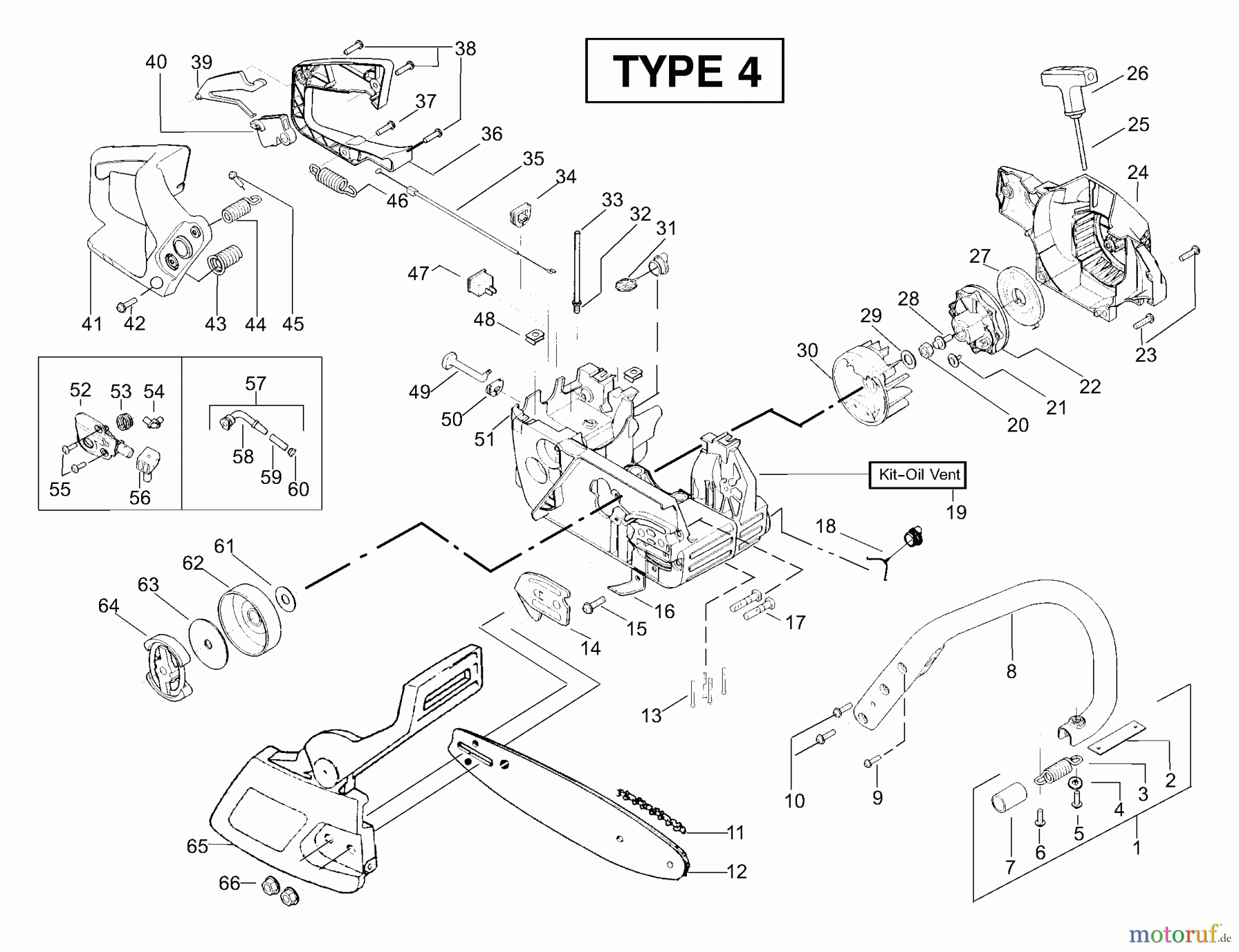Poulan / Weed Eater Motorsägen PP221 (Type 4) - Poulan Pro Chainsaw Chassis & Handle Assembly Type 4