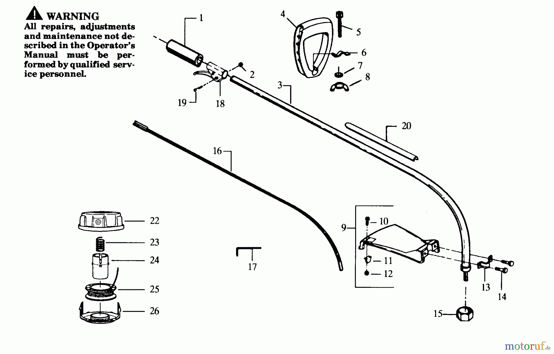 Poulan / Weed Eater Motorsensen, Trimmer PLT2248 - Paramount String Trimmer CUTTING HEAD & DRIVE SHAFT ASSEMBLIES