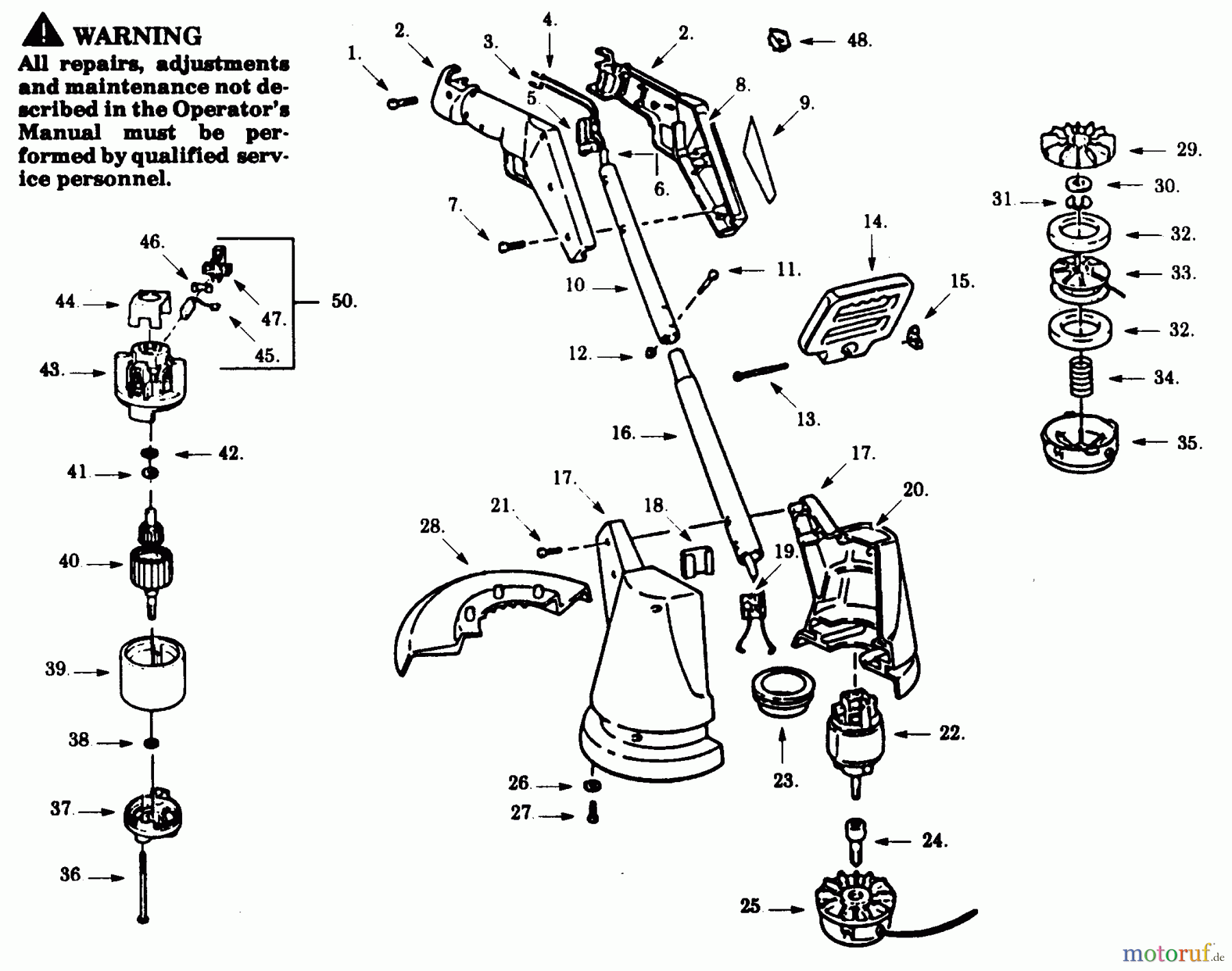 Poulan / Weed Eater Motorsensen, Trimmer PT162-00 - Paramount Electric Trimmer TRIMMER/BRUSHCUTTER ASSEMBLY