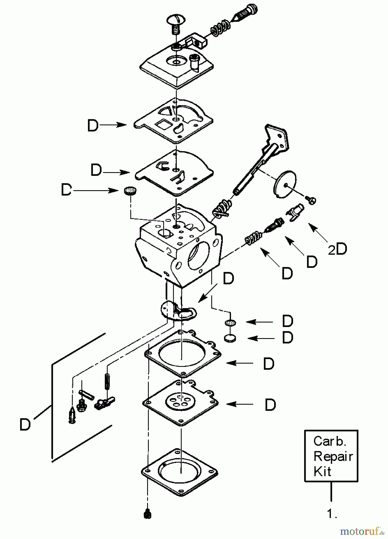 Poulan / Weed Eater Motorsensen, Trimmer GTI52 - Weed Eater String Trimmer Carburetor Repair Kits - WA-219B, WA-217