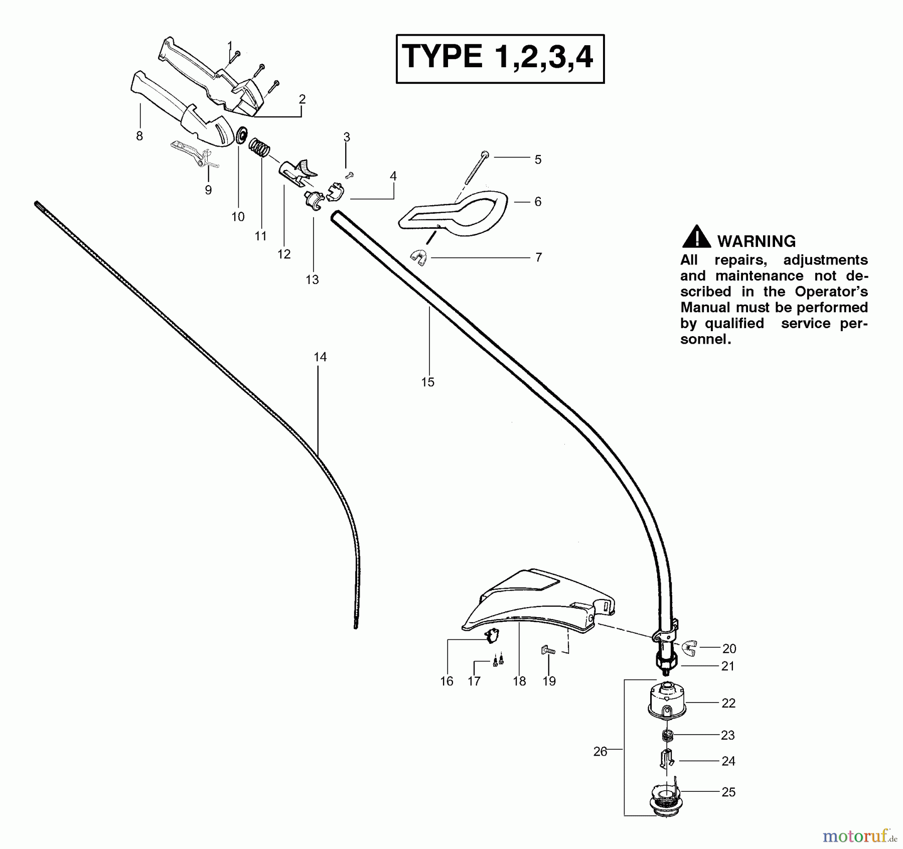  Poulan / Weed Eater Motorsensen, Trimmer TE450CXL LE (Type 3) - Poulan String Trimmer Driveshaft & Cutting Head