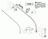 Poulan / Weed Eater XT200 (Type 1) - Weed Eater String Trimmer Ricambi Handle, Chassis & Bar Assembly Type 1