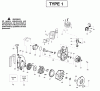Poulan / Weed Eater SM400 (Type 1) - Poulan Pro Blower Ricambi Engine Type 1
