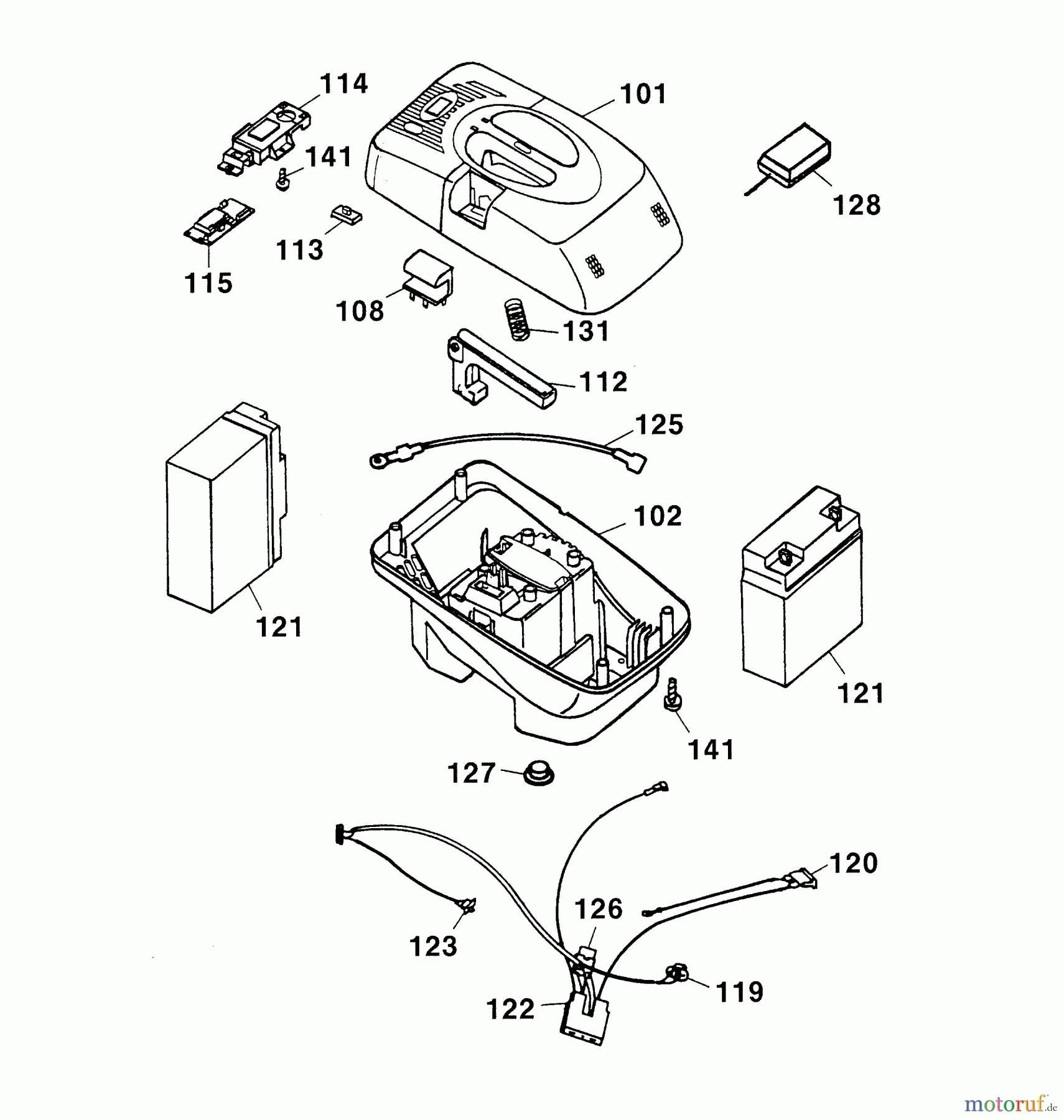  Wolf-Garten Battery mower Premio 40 AC 4044000 Series B  (2003) Exchange lead battery