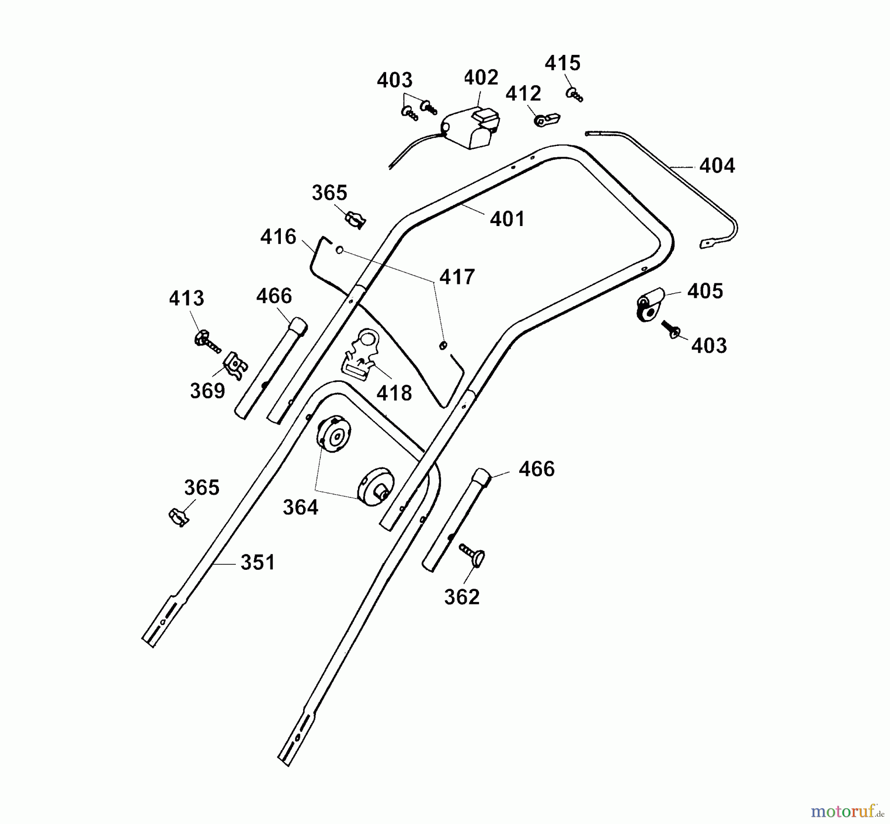  Wolf-Garten Electric mower Premio 46 E 4628000 Series B, C  (2003) Handle