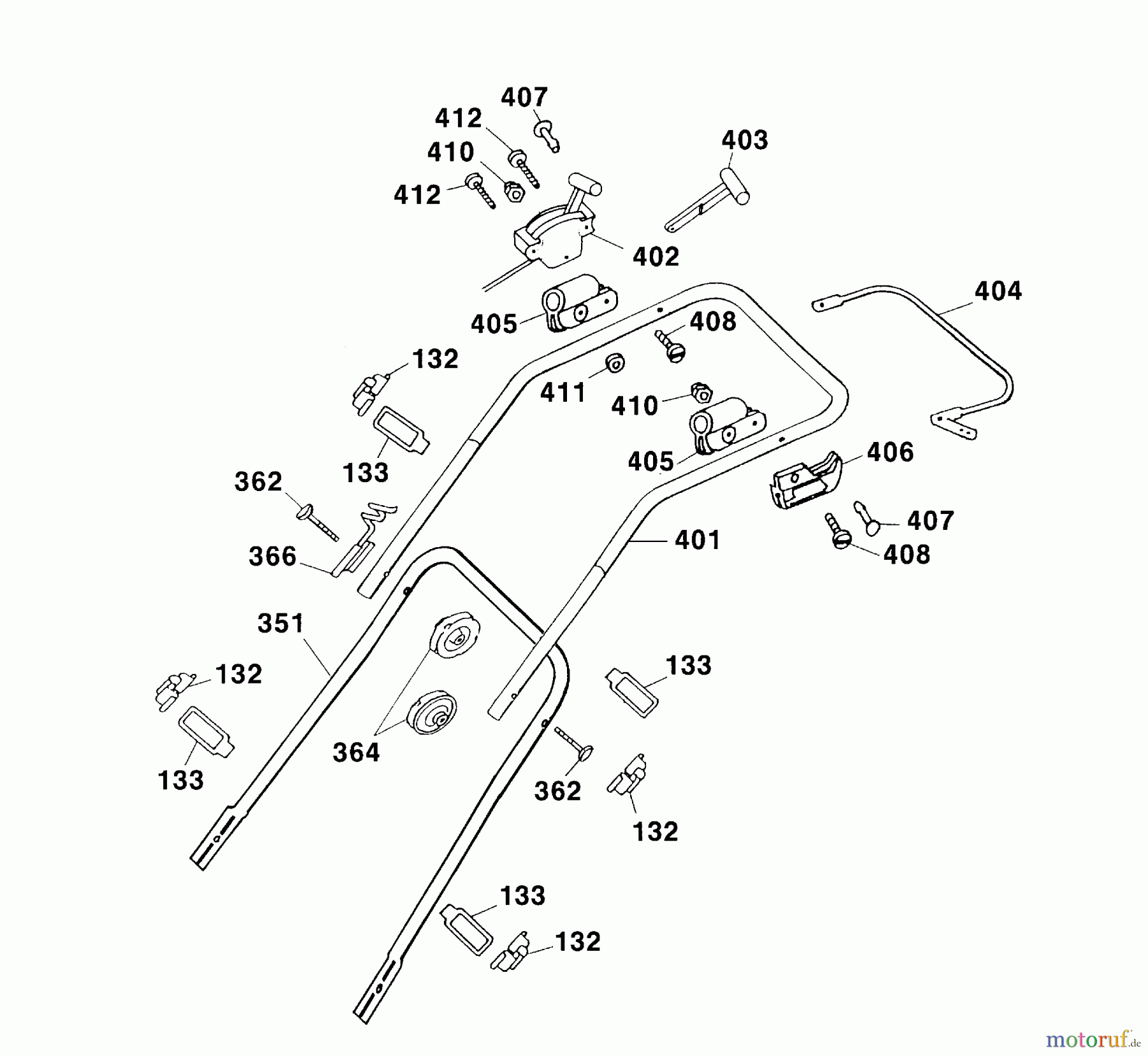  Wolf-Garten Petrol mower Premio 40 B 4011000 Series B, C  (2003) Handle