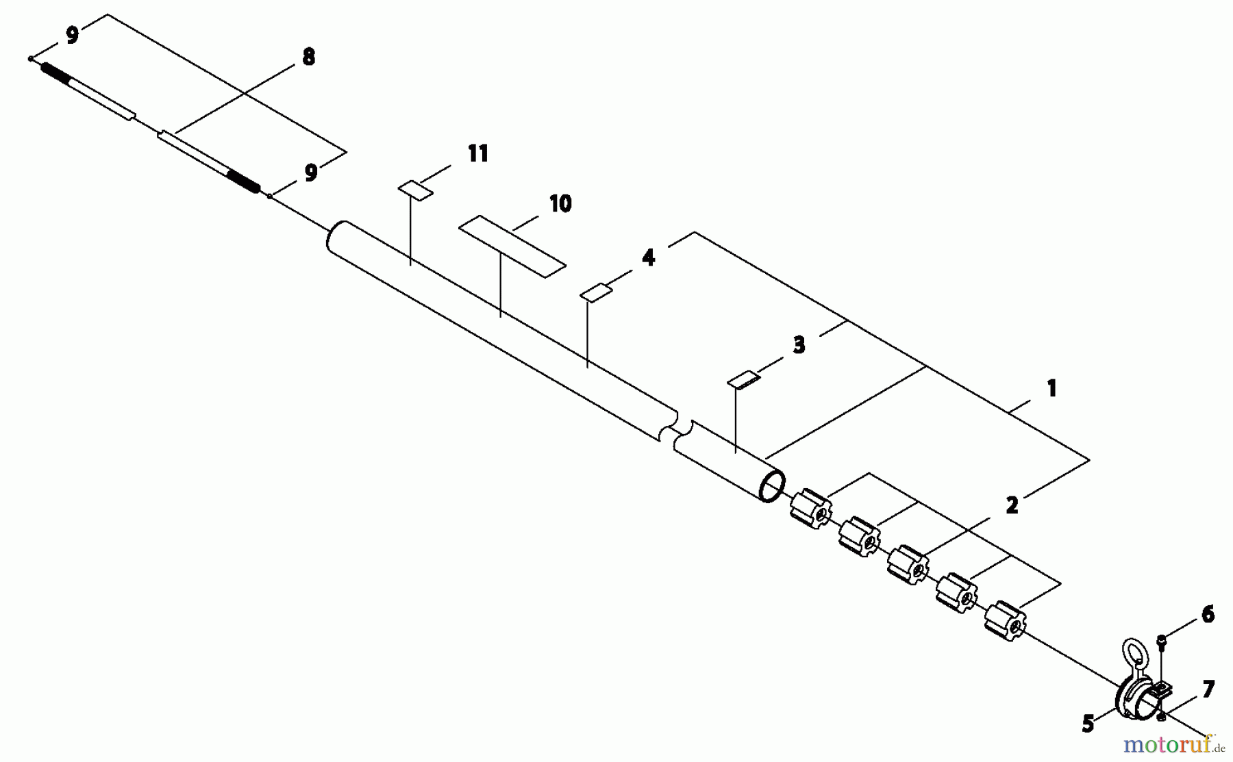  Shindaiwa Trimmer, Faden / Bürste B450 AUS - Shindaiwa String Trimmer / Brush Cutter, S/N: 9023591 - 9093850 Main Pipe Assembly