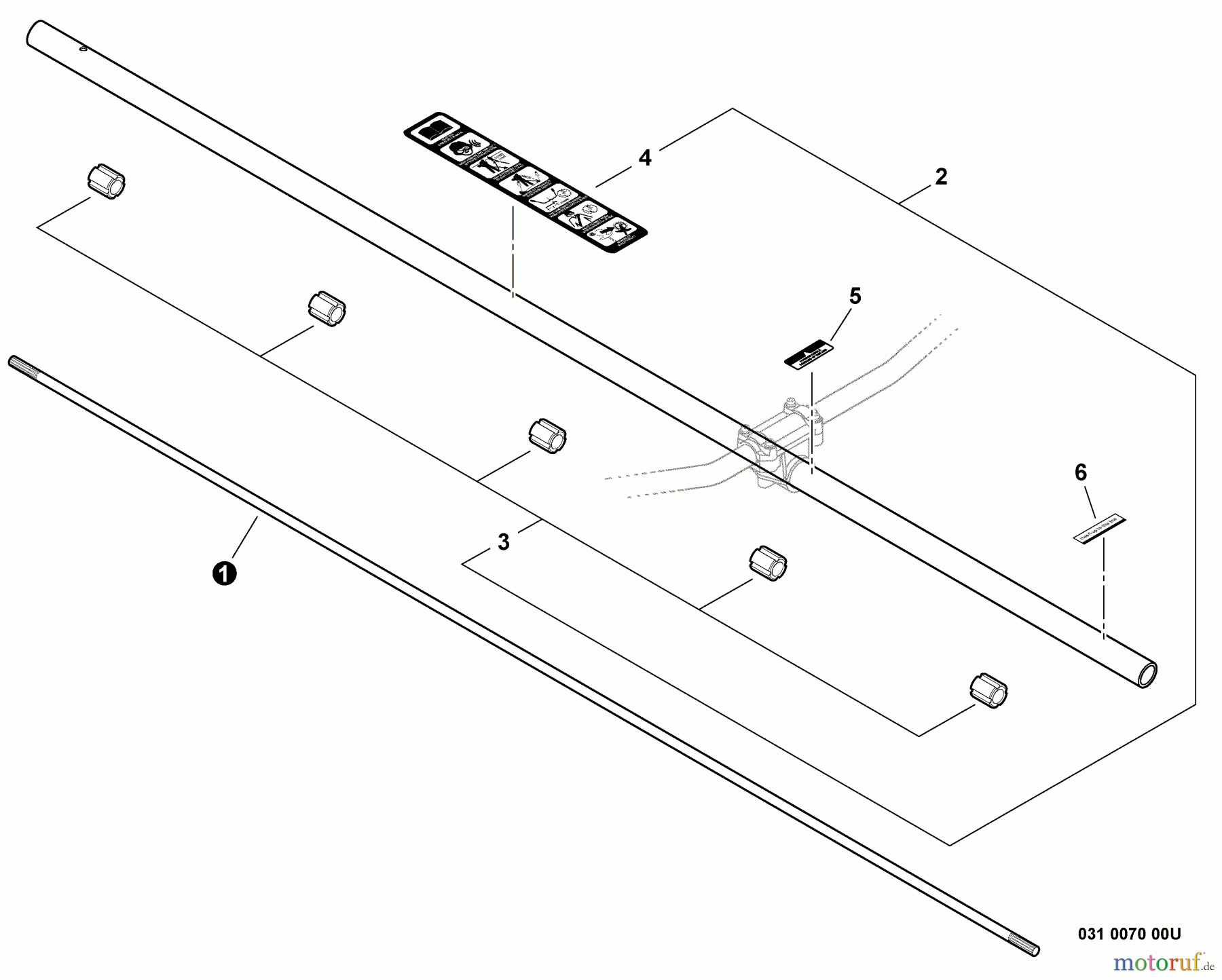  Shindaiwa Trimmer, Faden / Bürste C242 - Shindaiwa String Trimmer / Brush Cutter, S/N: T16611001001 - T16611999999 Main Pipe Assembly