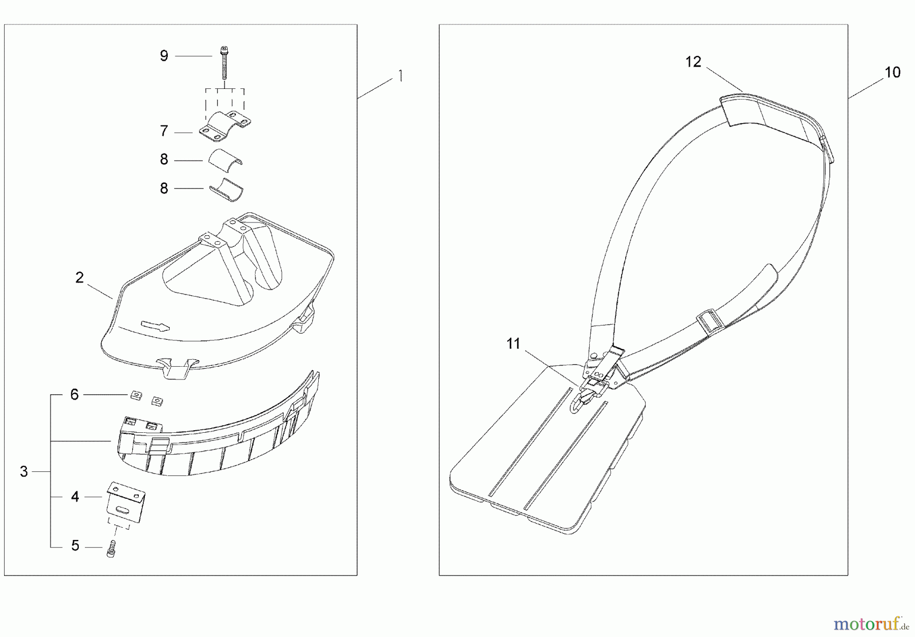  Shindaiwa Trimmer, Faden / Bürste C2510 - Shindaiwa String Trimmer / Brush Cutter Debris Shield, Harness