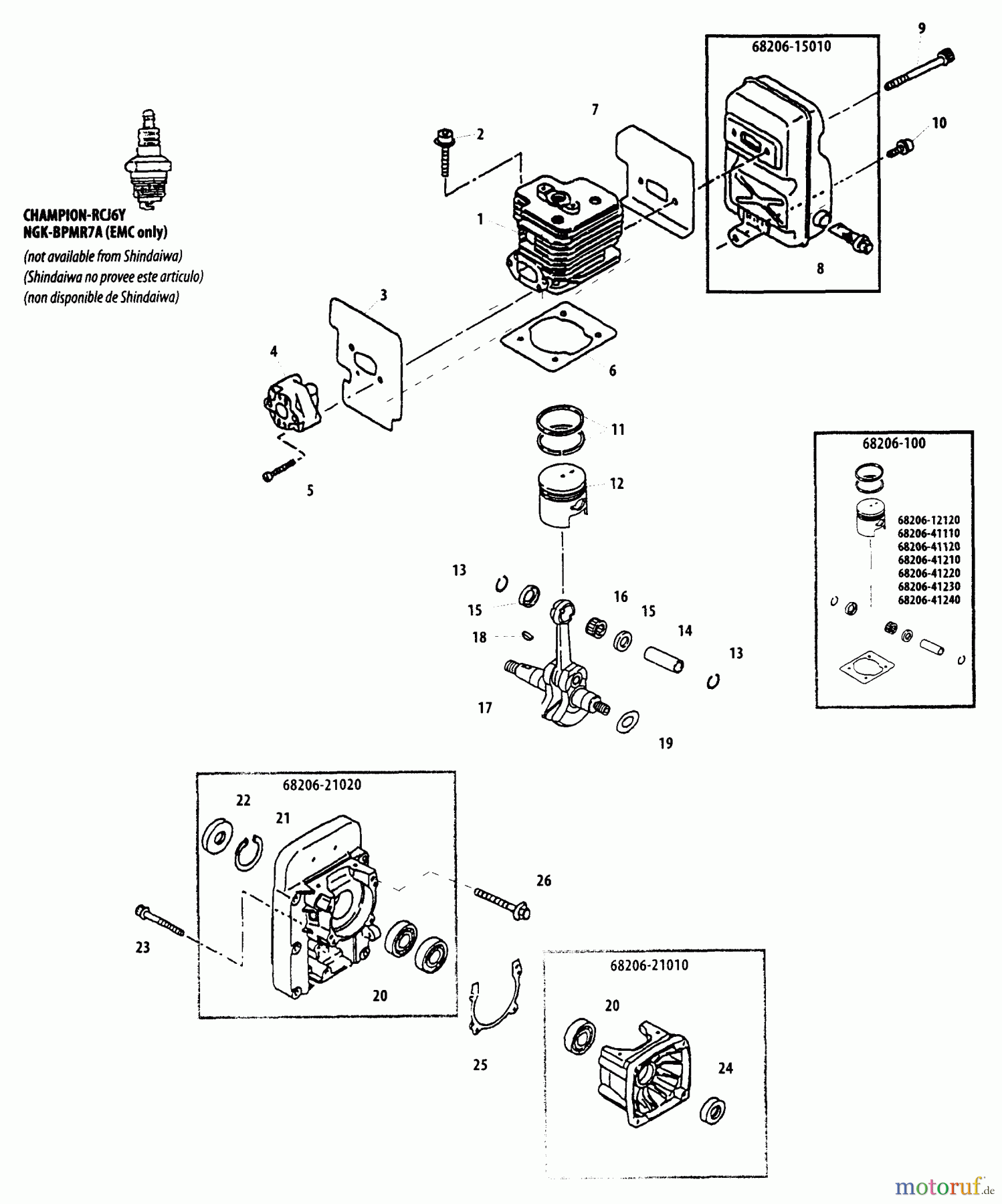  Shindaiwa Bläser / Sauger / Häcksler / Mulchgeräte EB630 - Shindaiwa Back Pack Blower Crankcase, Cylinder, Muffler