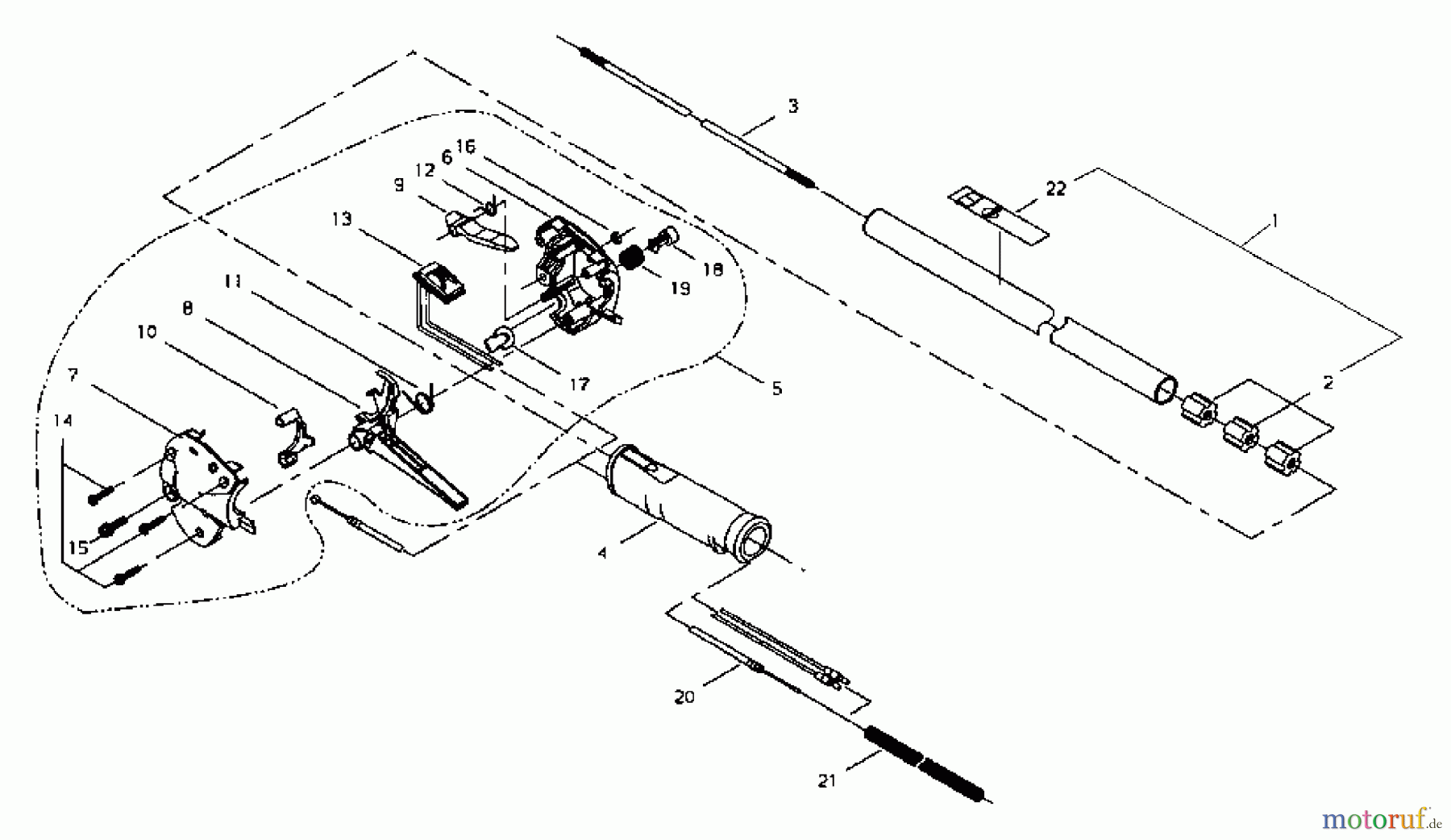  Shindaiwa Trimmer, Faden / Bürste M2510 - Shindaiwa Multi-Tool Outer Tube, Throttle Lever