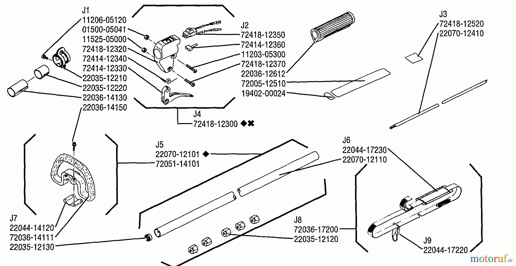  Shindaiwa Trimmer, Faden / Bürste F18 - Shindaiwa String Trimmer Handle Assembly